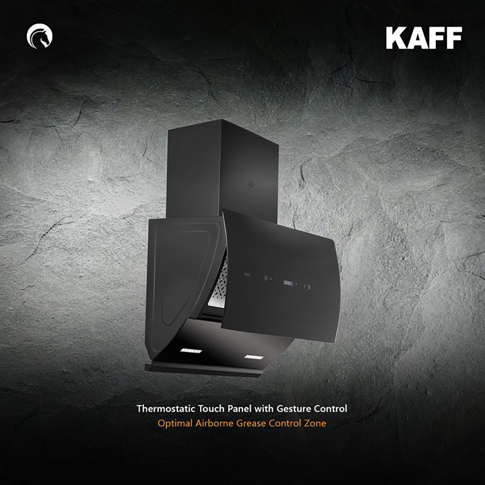 KAFF LYRA DHC 60cm 1250m3/hr Ducted Auto Clean Wall Mounted Chimney with Thermostatic Touch Control (Black)_12