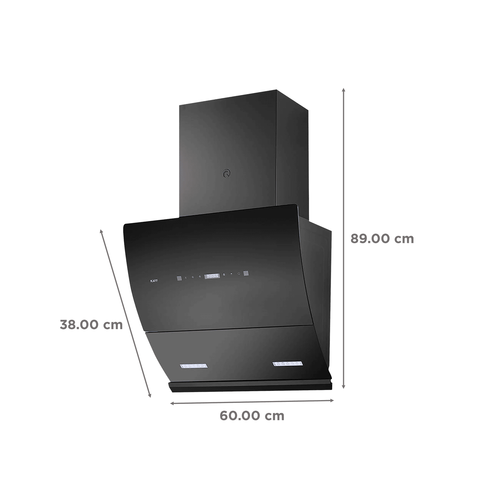 KAFF LYRA DHC 60cm 1250m3/hr Ducted Auto Clean Wall Mounted Chimney with Thermostatic Touch Control (Black)_2