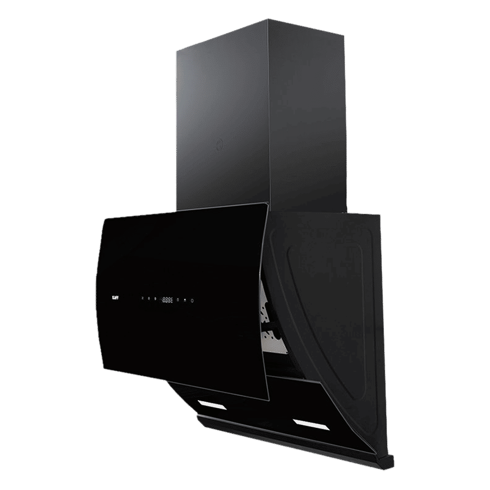 KAFF LYRA DHC 60cm 1250m3/hr Ducted Auto Clean Wall Mounted Chimney with Thermostatic Touch Control (Black)_17