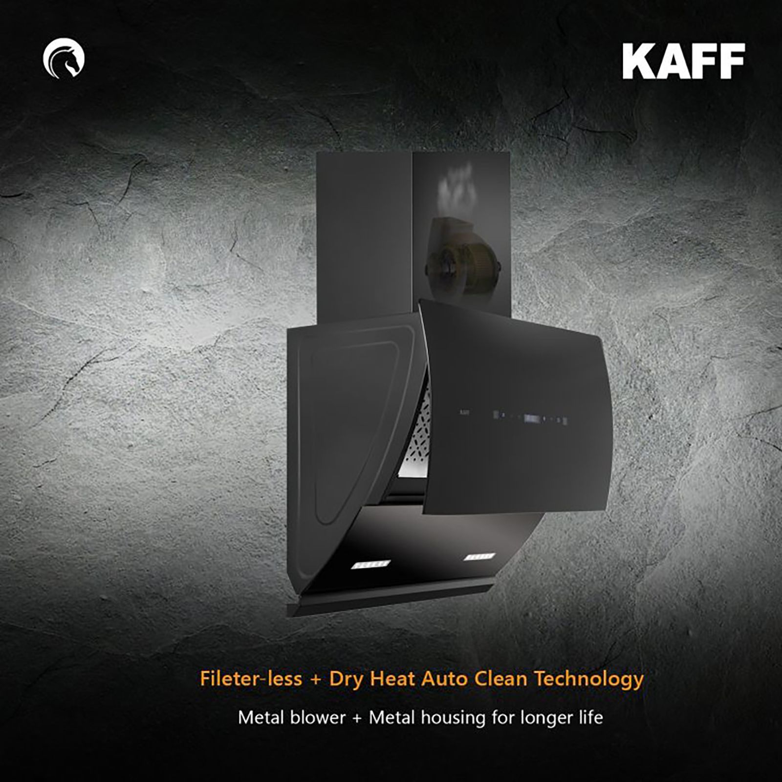 KAFF LYRA DHC 60cm 1250m3/hr Ducted Auto Clean Wall Mounted Chimney with Thermostatic Touch Control (Black)_6