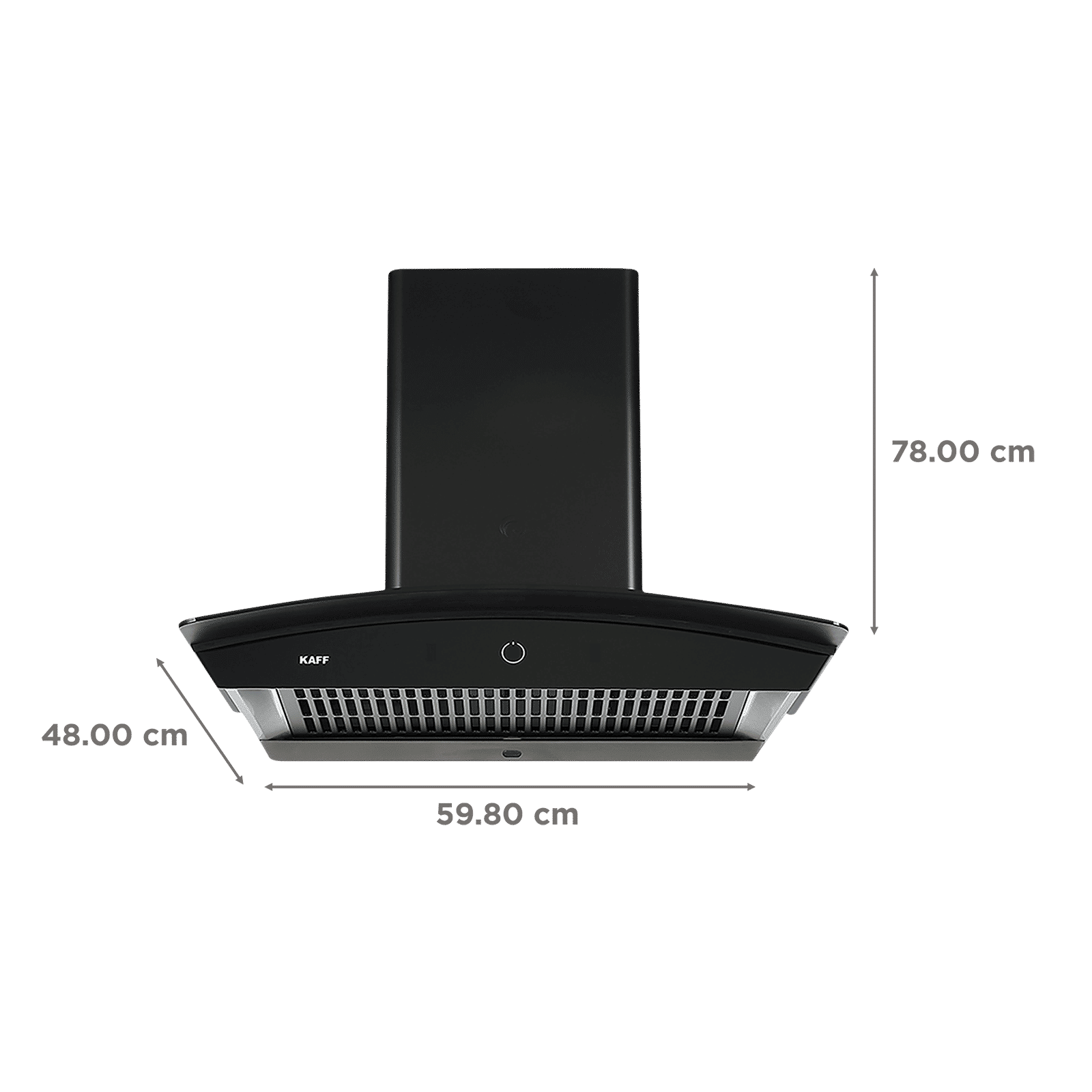 KAFF ROVER DHC 60cm 1180m3/hr Ducted Auto Clean Wall Mounted Chimney with Thermostatic Touch Control Panel (Black)_2