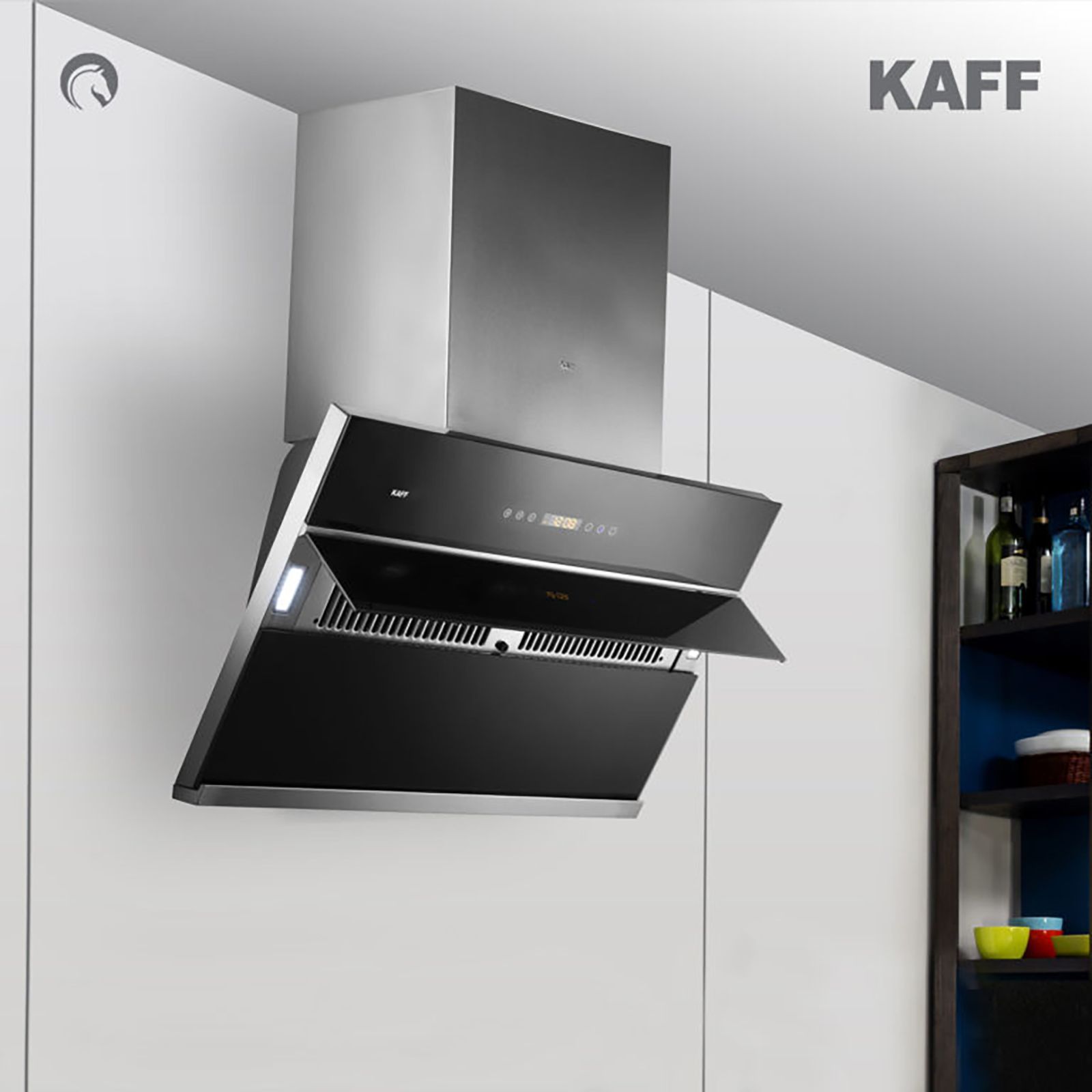 KAFF NOBELO TX DHC 60cm 1250m3/hr Ducted Auto Clean Wall Mounted Chimney with Touch Control Panel (Black)_7