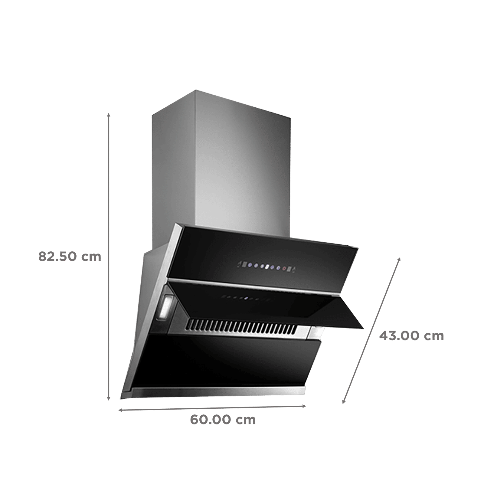 KAFF NOBELO TX DHC 60cm 1250m3/hr Ducted Auto Clean Wall Mounted Chimney with Touch Control Panel (Black)_2