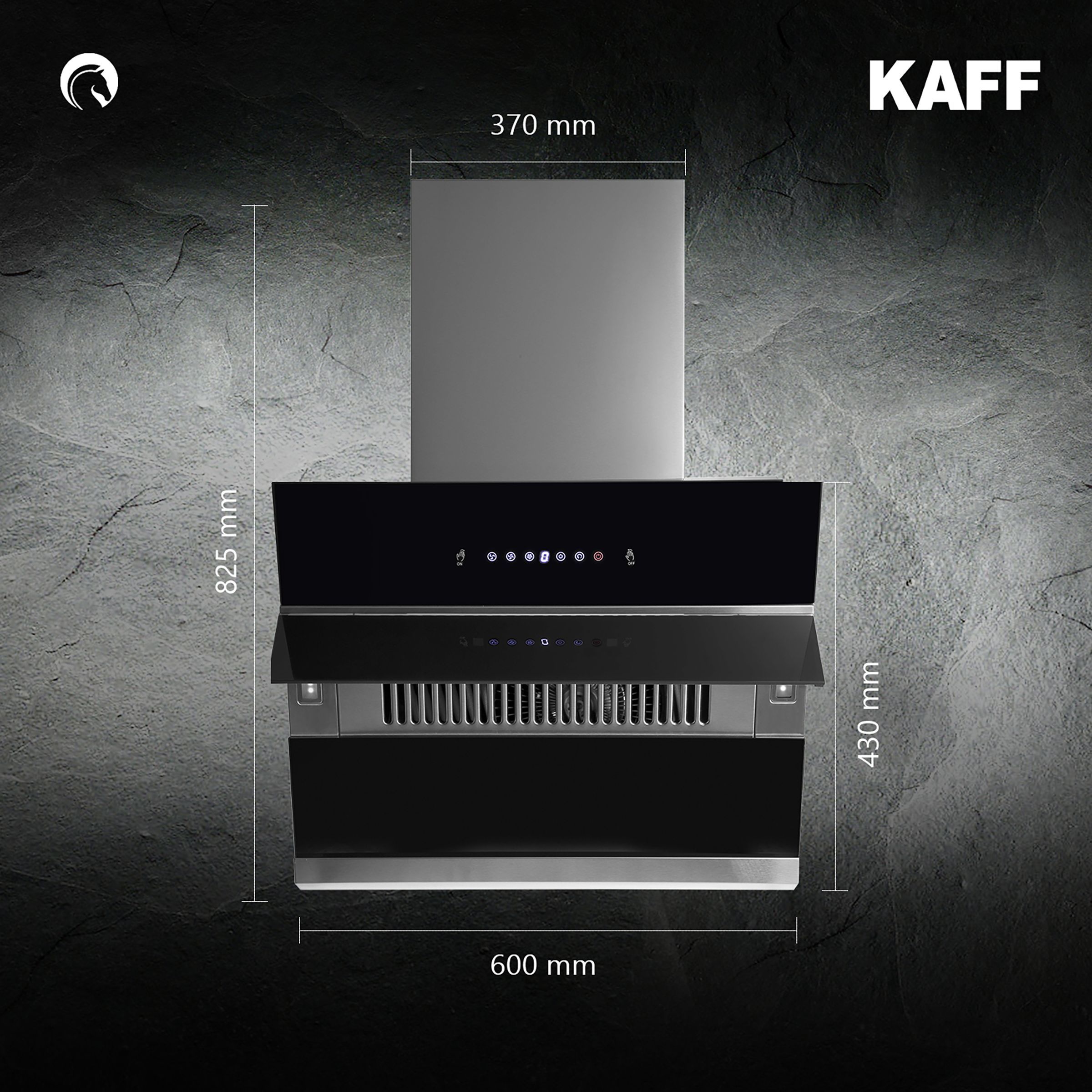 KAFF NOBELO TX DHC 75cm 1250m3/hr Ducted Auto Clean Wall Mounted Chimney with 3 Speed Gesture Control (Black)_5
