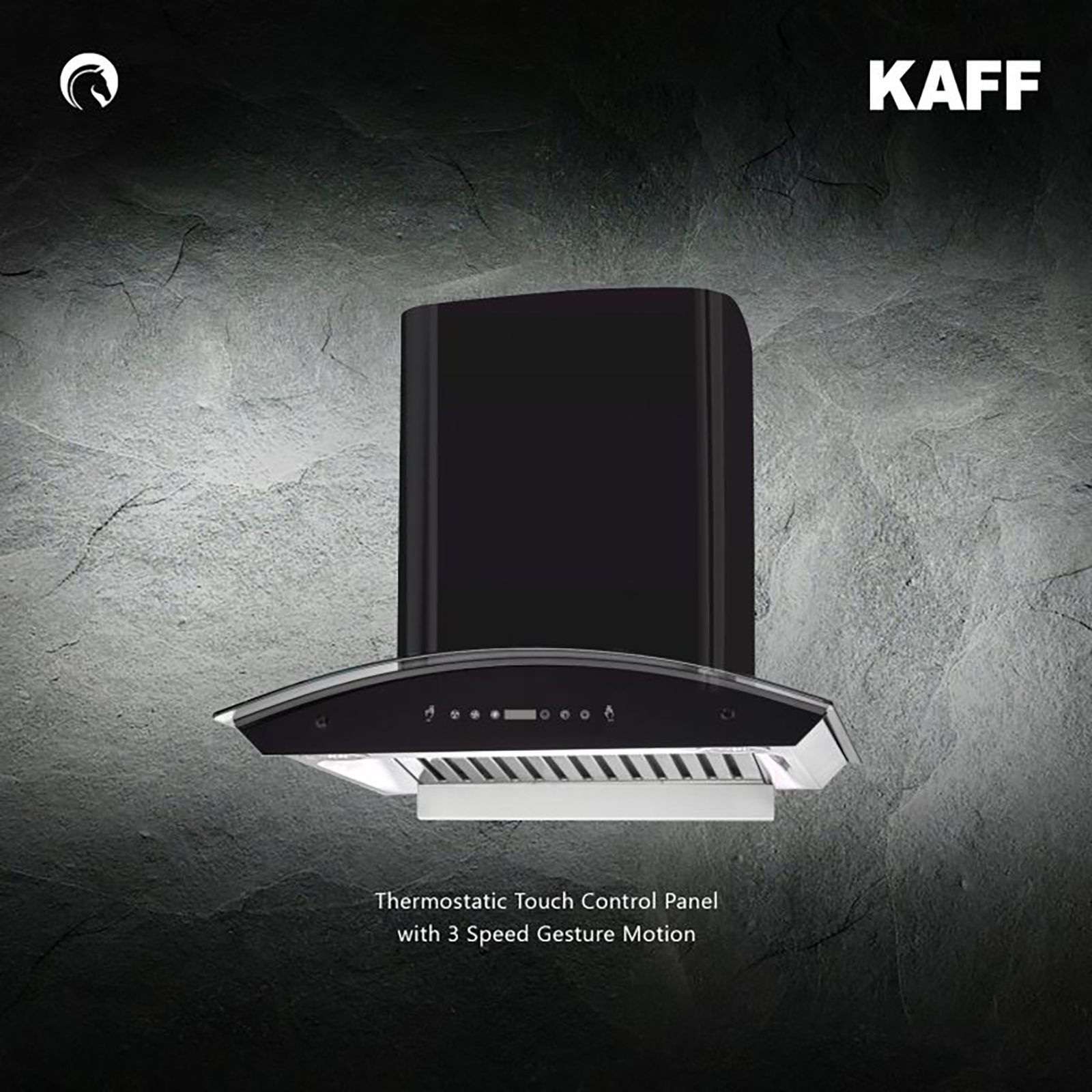 KAFF PRIMA TX DHC 90cm 1180m3/hr Ducted Auto Clean Wall Mounted Chimney with Thermostatic Touch Control Panel (Black)_11