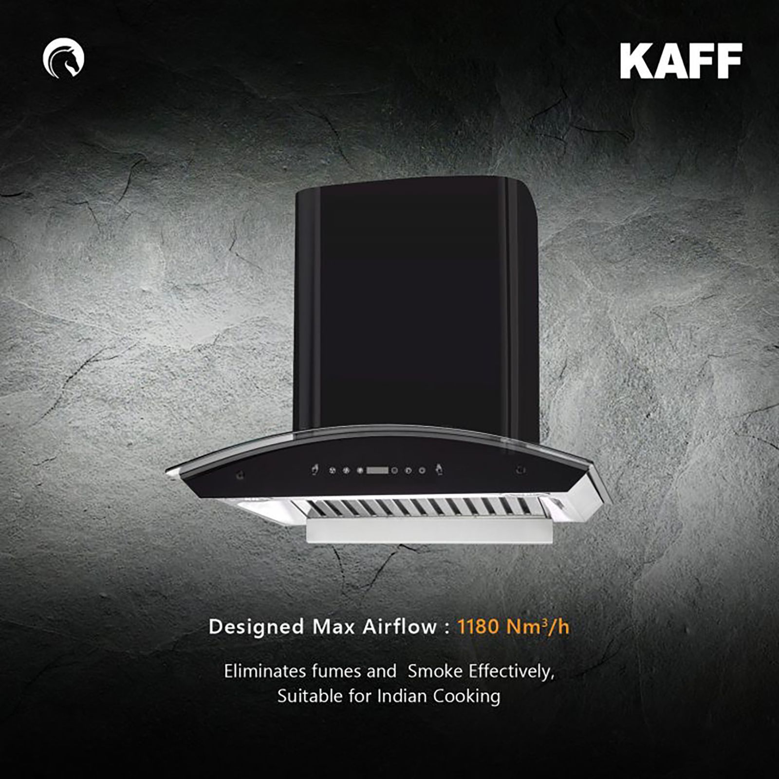 KAFF PRIMA TX DHC 90cm 1180m3/hr Ducted Auto Clean Wall Mounted Chimney with Thermostatic Touch Control Panel (Black)_14