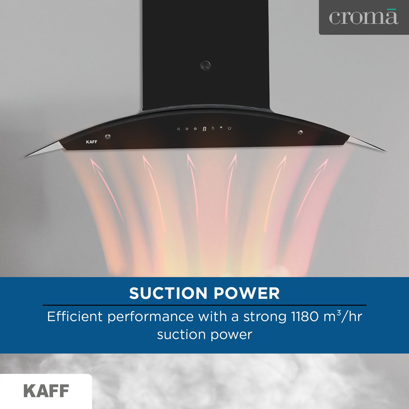 KAFF PRIMA TX DHC 90cm 1180m3/hr Ducted Auto Clean Wall Mounted Chimney with Thermostatic Touch Control Panel (Black)_16