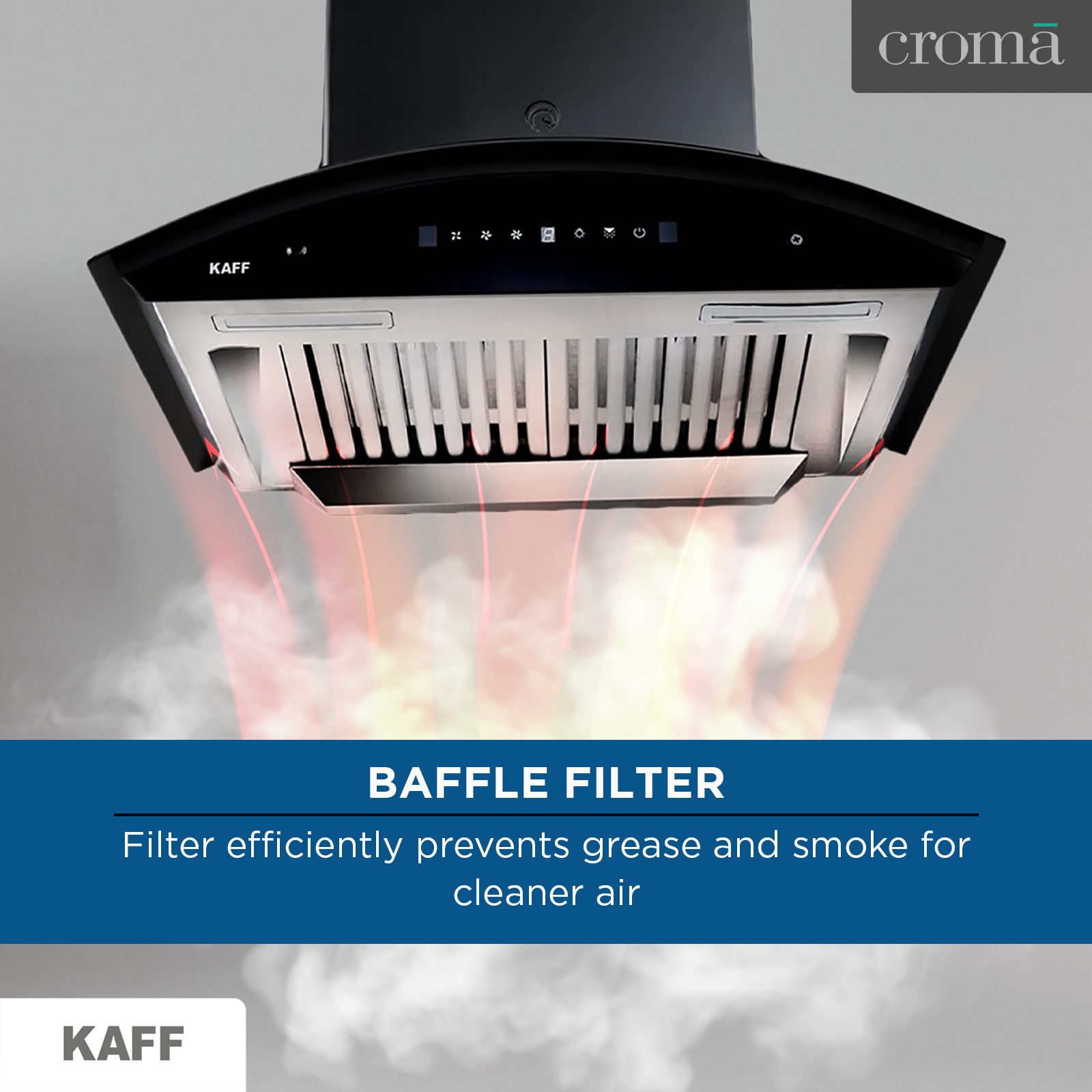 KAFF PRIMA TX DHC 90cm 1180m3/hr Ducted Auto Clean Wall Mounted Chimney with Thermostatic Touch Control Panel (Black)_20