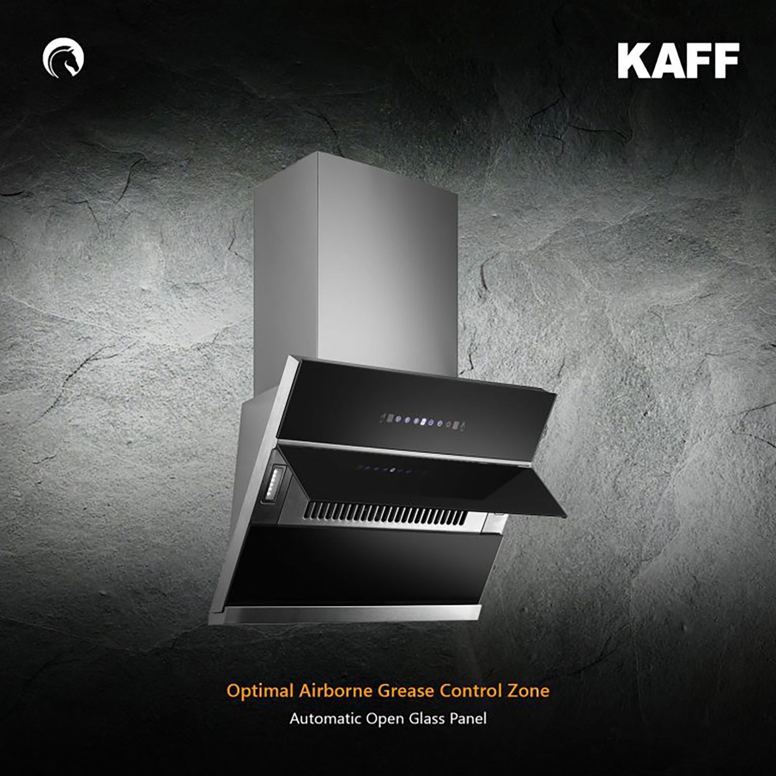 KAFF NOBELO TX DHC 90cm 1340m3/hr Ducted Auto Clean Wall Mounted Chimney with Touch Control Panel (Black)_11