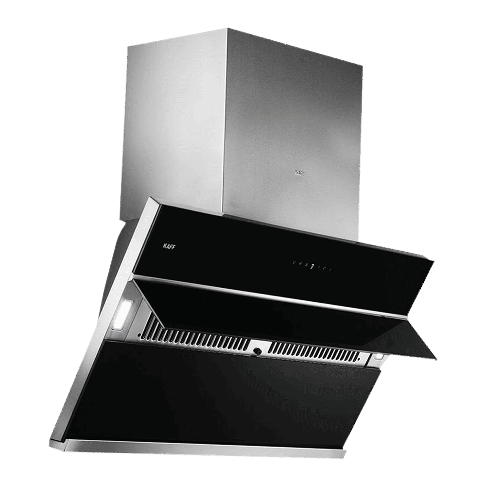 KAFF NOBELO TX DHC 90cm 1340m3/hr Ducted Auto Clean Wall Mounted Chimney with Touch Control Panel (Black)_4