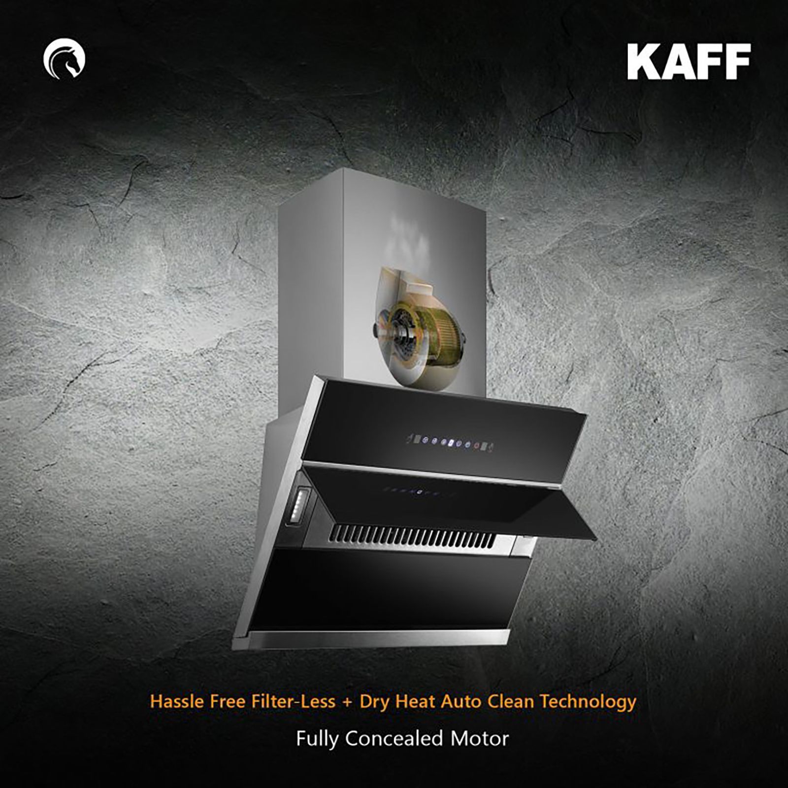 KAFF NOBELO TX DHC 90cm 1340m3/hr Ducted Auto Clean Wall Mounted Chimney with Touch Control Panel (Black)_8
