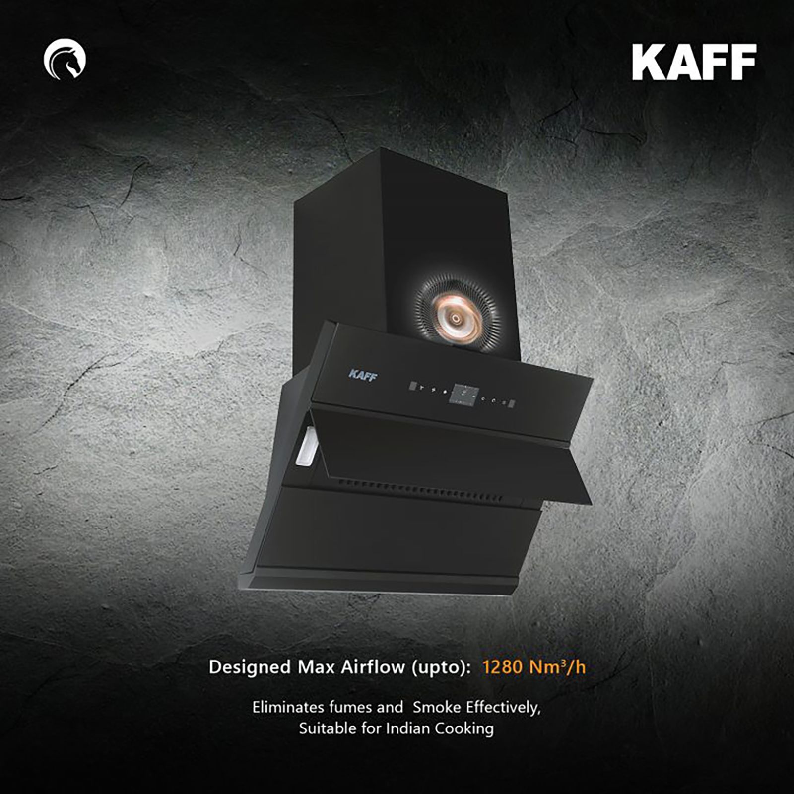 KAFF ALBURY DHC 60cm 1280m3/hr Ducted Auto Clean Wall Mounted Chimney with Thermostatic Touch Control Panel (Black)_13