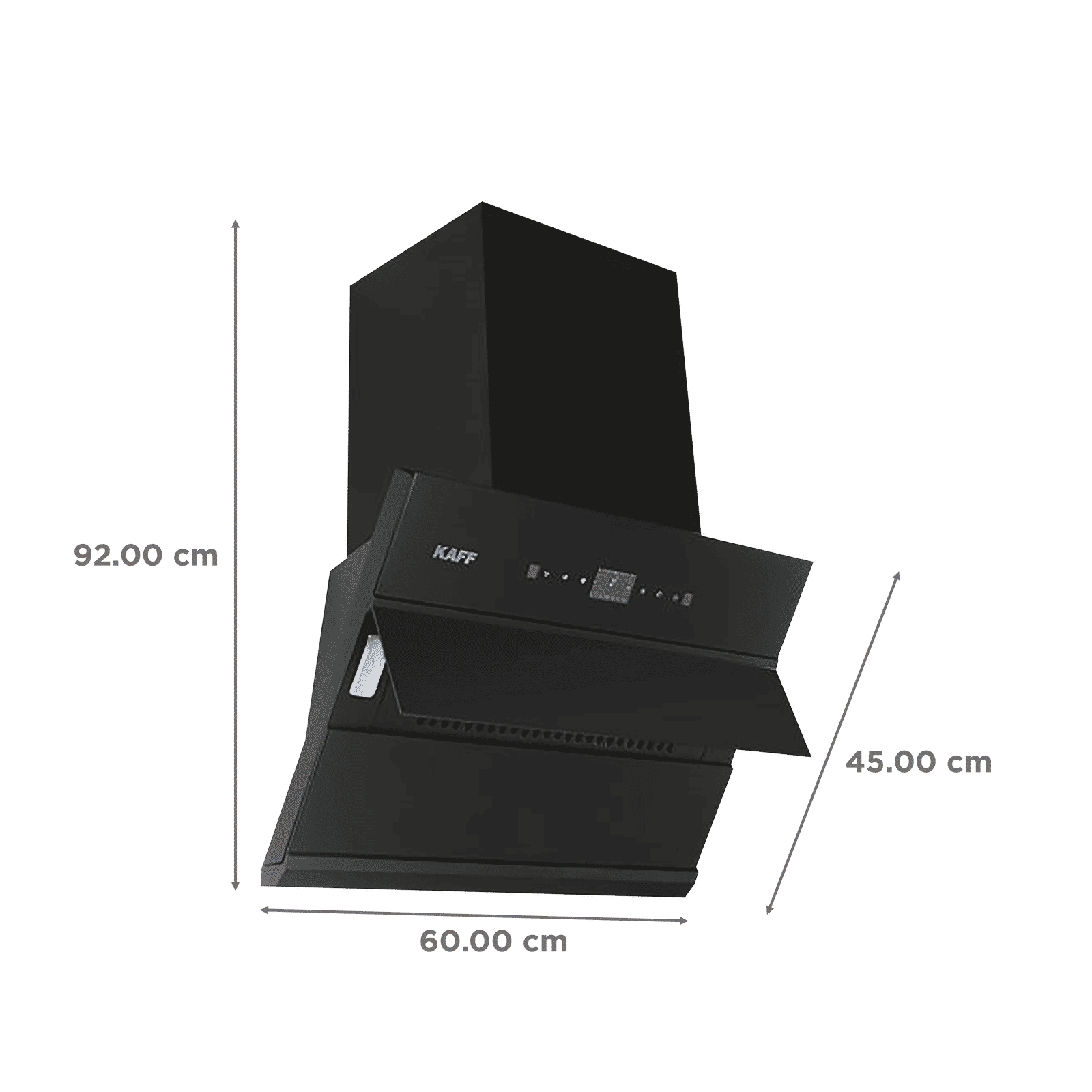 KAFF ALBURY DHC 60cm 1280m3/hr Ducted Auto Clean Wall Mounted Chimney with Thermostatic Touch Control Panel (Black)_2