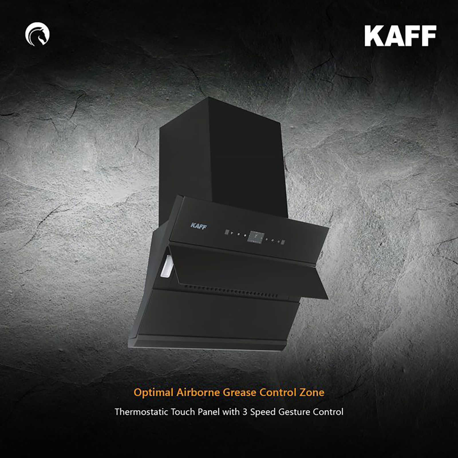 KAFF ALBURY DHC 60cm 1280m3/hr Ducted Auto Clean Wall Mounted Chimney with Thermostatic Touch Control Panel (Black)_10