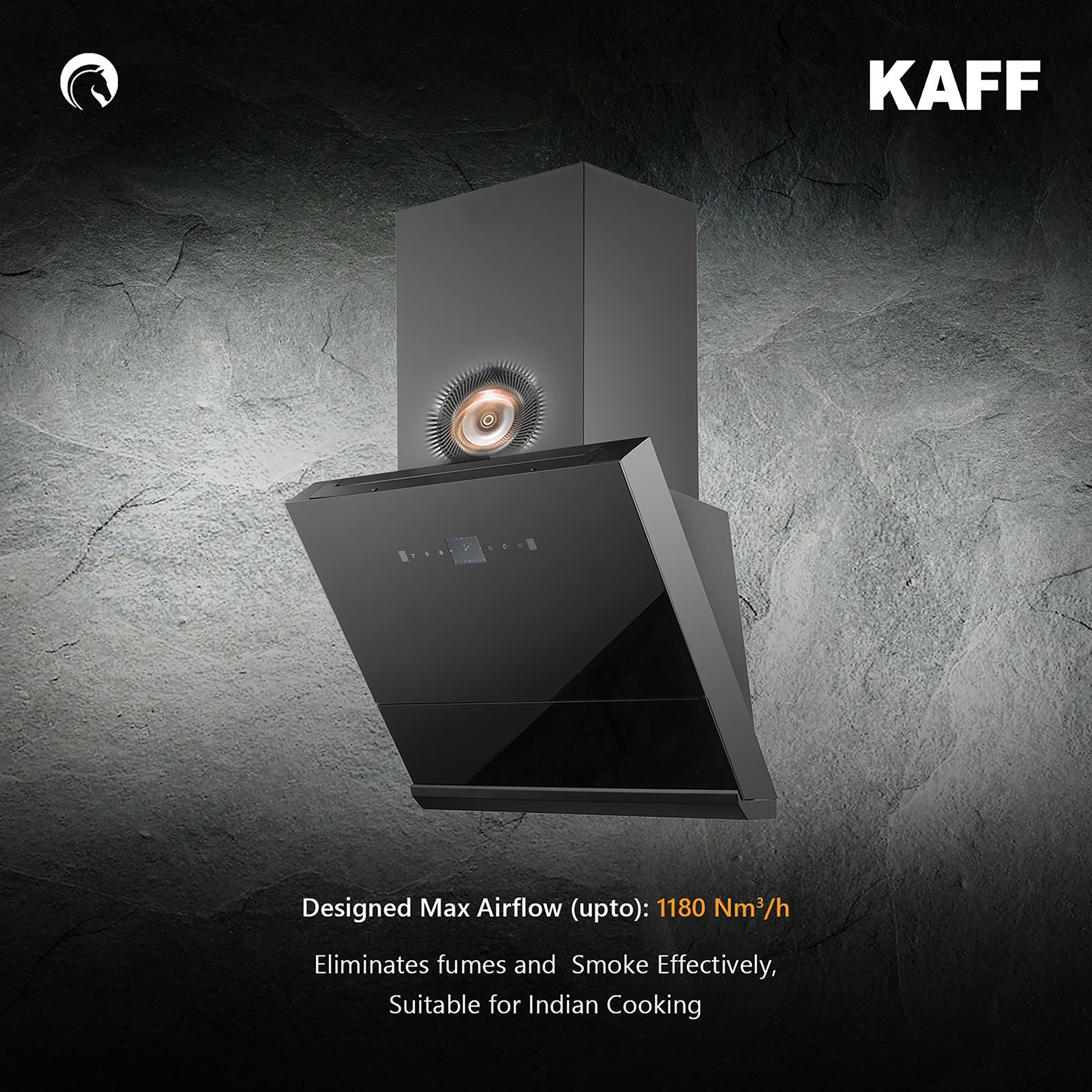 KAFF HAWK DHC 60cm 1180m3/hr Ducted Auto Clean Wall Mounted Chimney with Thermostatic Touch Control Panel (Black)_18