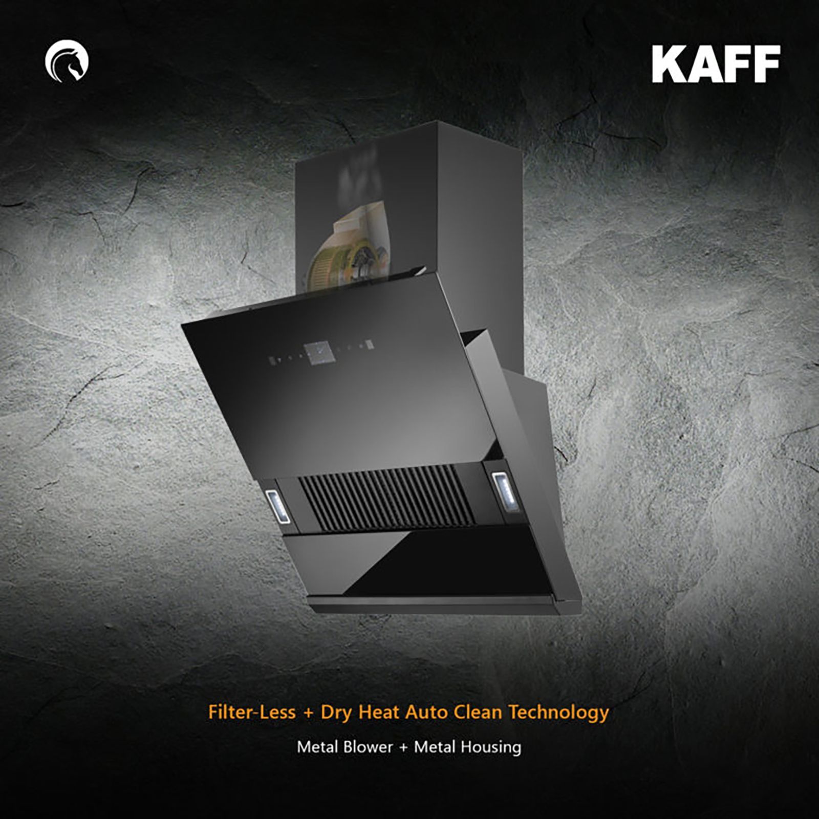 KAFF HAWK DHC 60cm 1180m3/hr Ducted Auto Clean Wall Mounted Chimney with Thermostatic Touch Control Panel (Black)_8