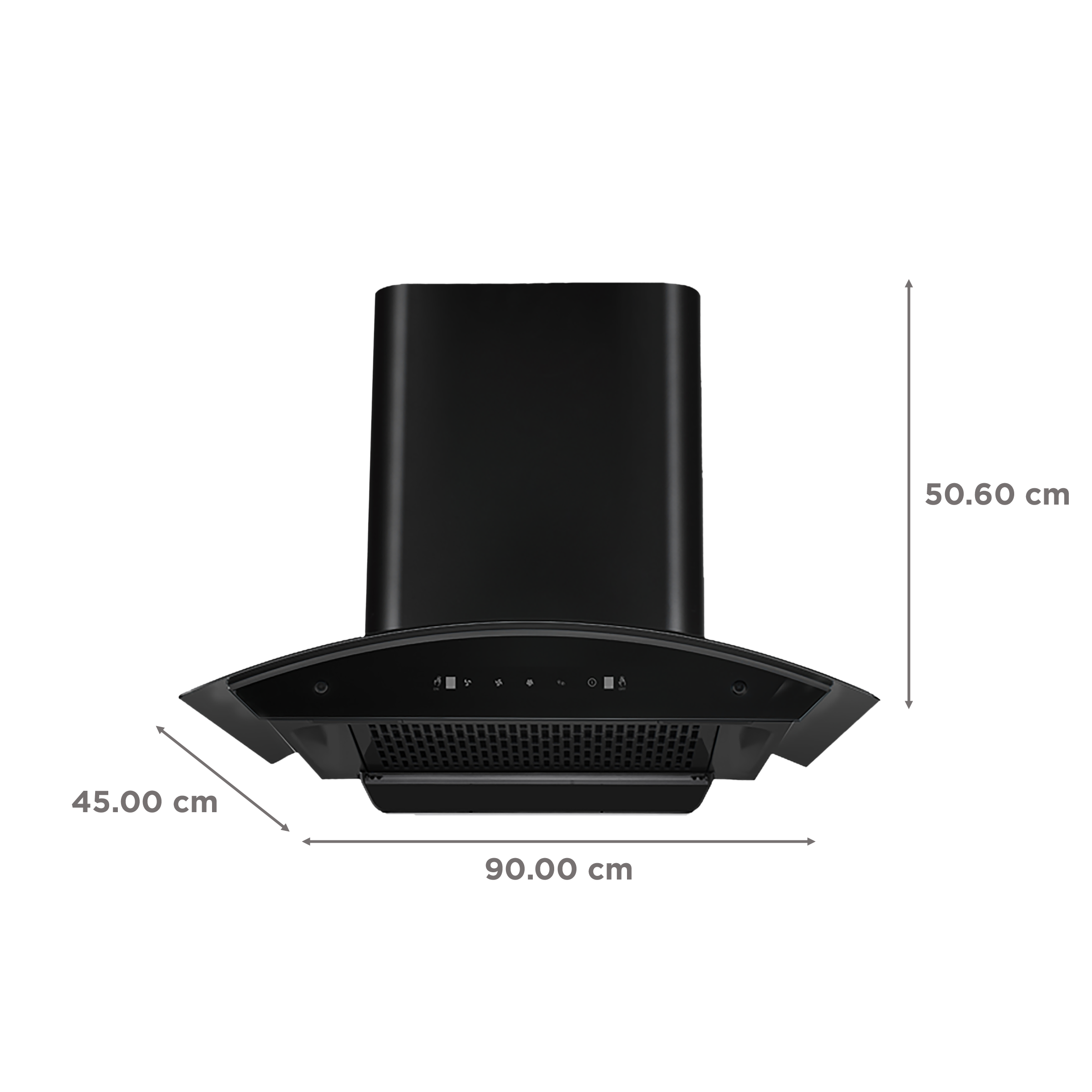 Kutchina Romania 90cm 1250m3/hr Ducted Auto Clean Wall Mounted Chimney with Wave Sensor (Black) Kutchina Romania 90cm 1250m3/hr Ducted Auto Clean Wall Mounted Chimney with Wave Sensor (Black)_2