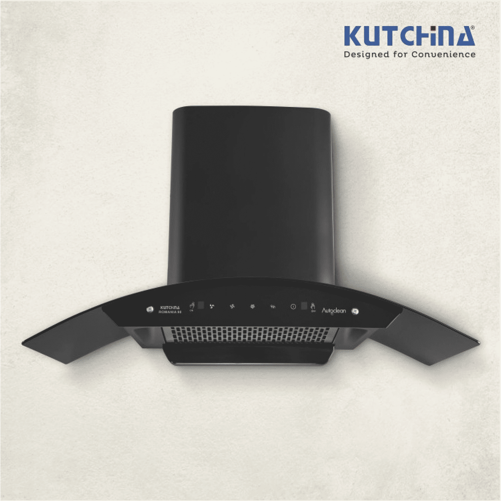 Kutchina Romania 90cm 1250m3/hr Ducted Auto Clean Wall Mounted Chimney with Wave Sensor (Black) Kutchina Romania 90cm 1250m3/hr Ducted Auto Clean Wall Mounted Chimney with Wave Sensor (Black)_4