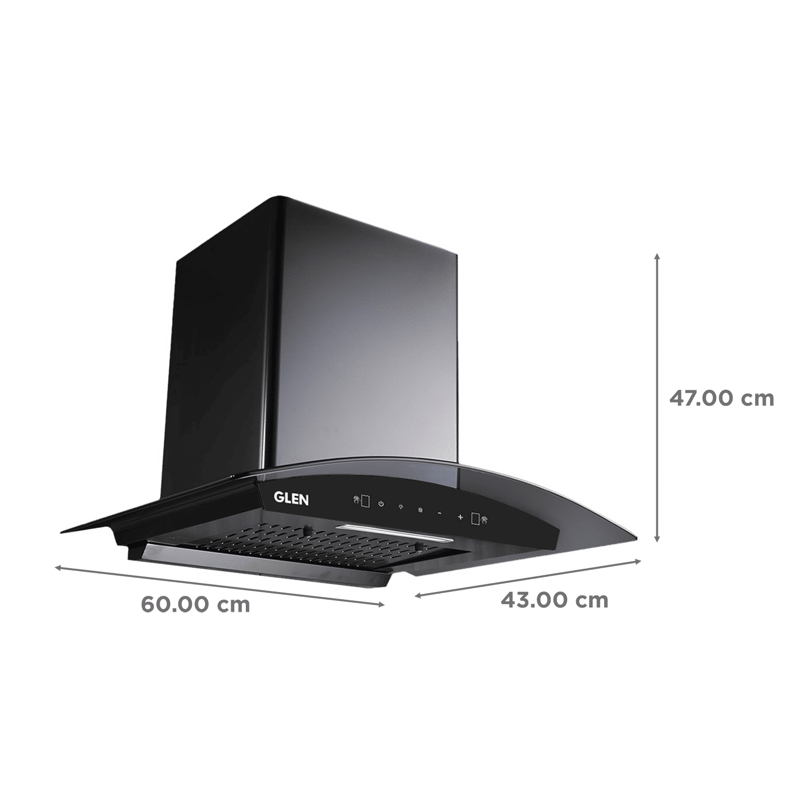 GLEN 6060 BL 60cm 1200m3/hr Ducted Auto Clean Wall Mounted Chimney with Touch Control Panel (Black)_2