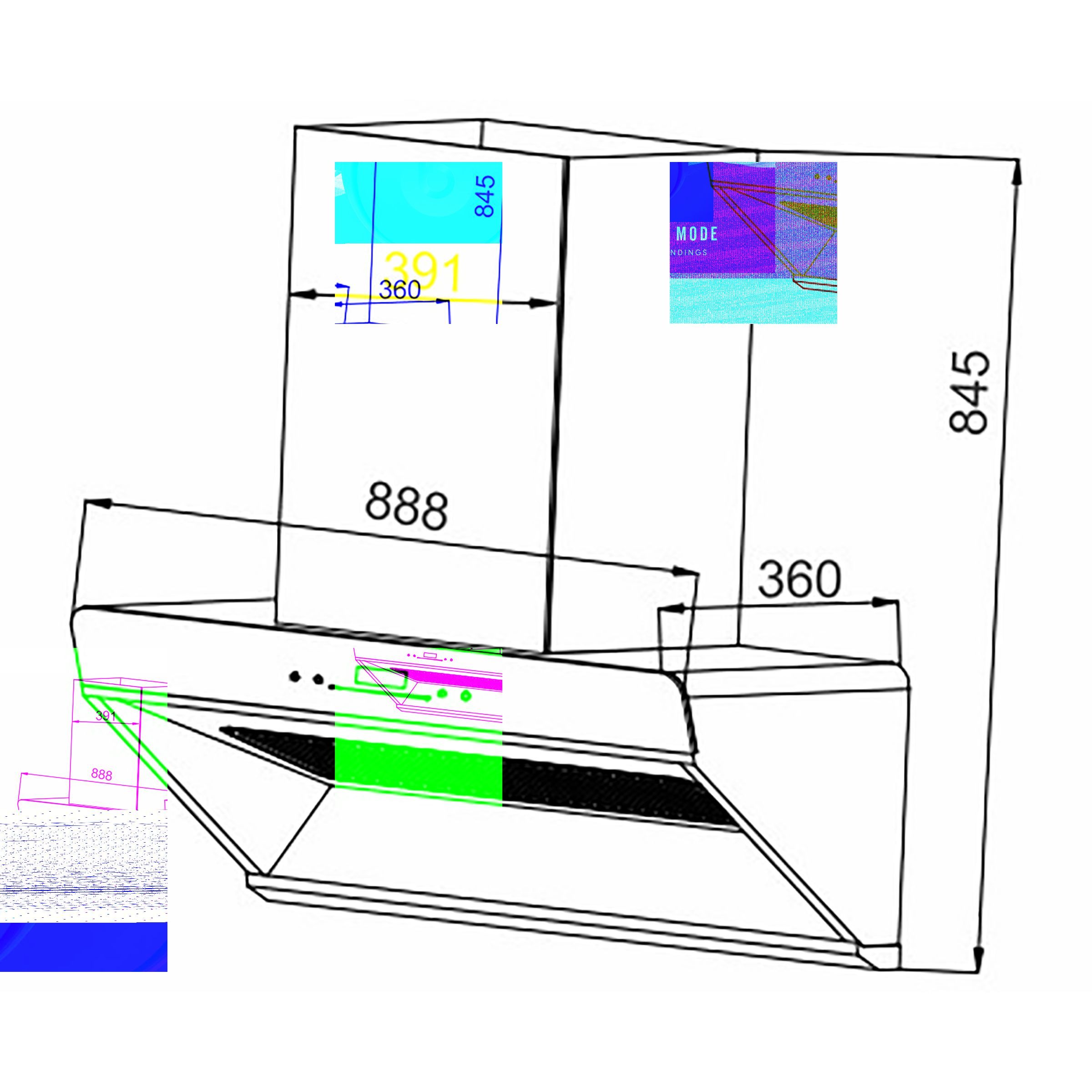 elica EFL S 903 V8PS PLUS 90cm 1150m3/hr Ducted Auto Clean Wall Mounted Chimney with Motion Sensor Controls (Black)_5