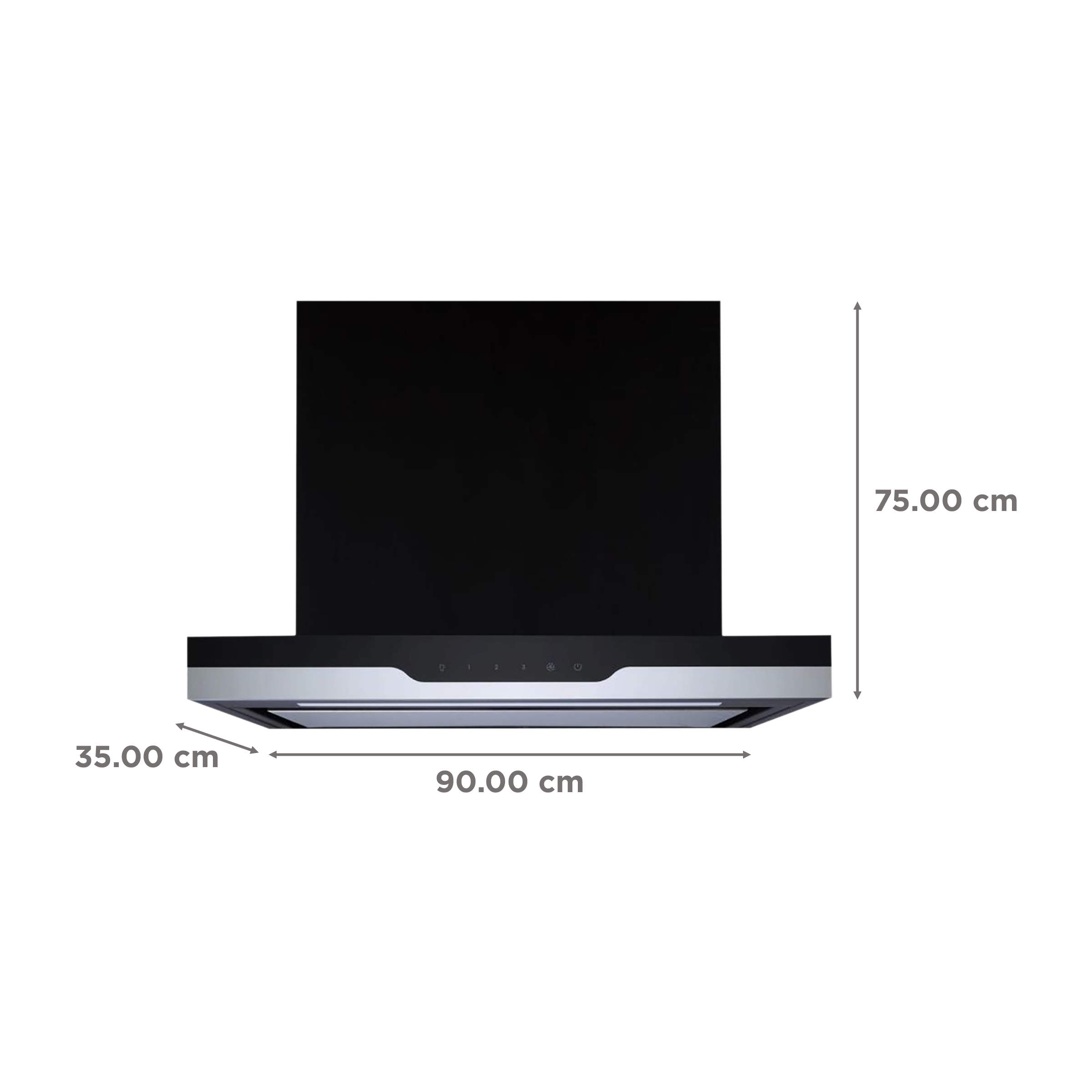 elica METEORITE UC35 EDS PLUS 90 NERO T4V LED S 90cm 1220m3/hr Ducted Wall Mounted Chimney with Touch Control Panel (Black)_2