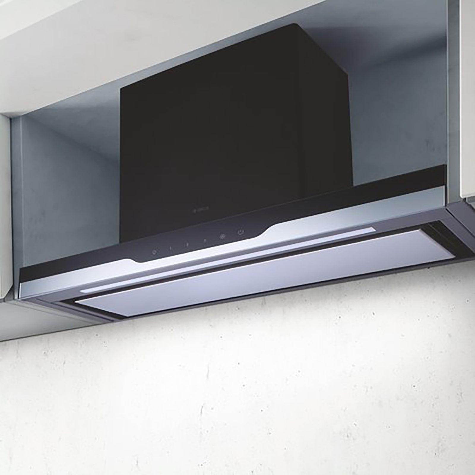 elica METEORITE UC35 EDS PLUS 90 NERO T4V LED S 90cm 1220m3/hr Ducted Wall Mounted Chimney with Touch Control Panel (Black)_4