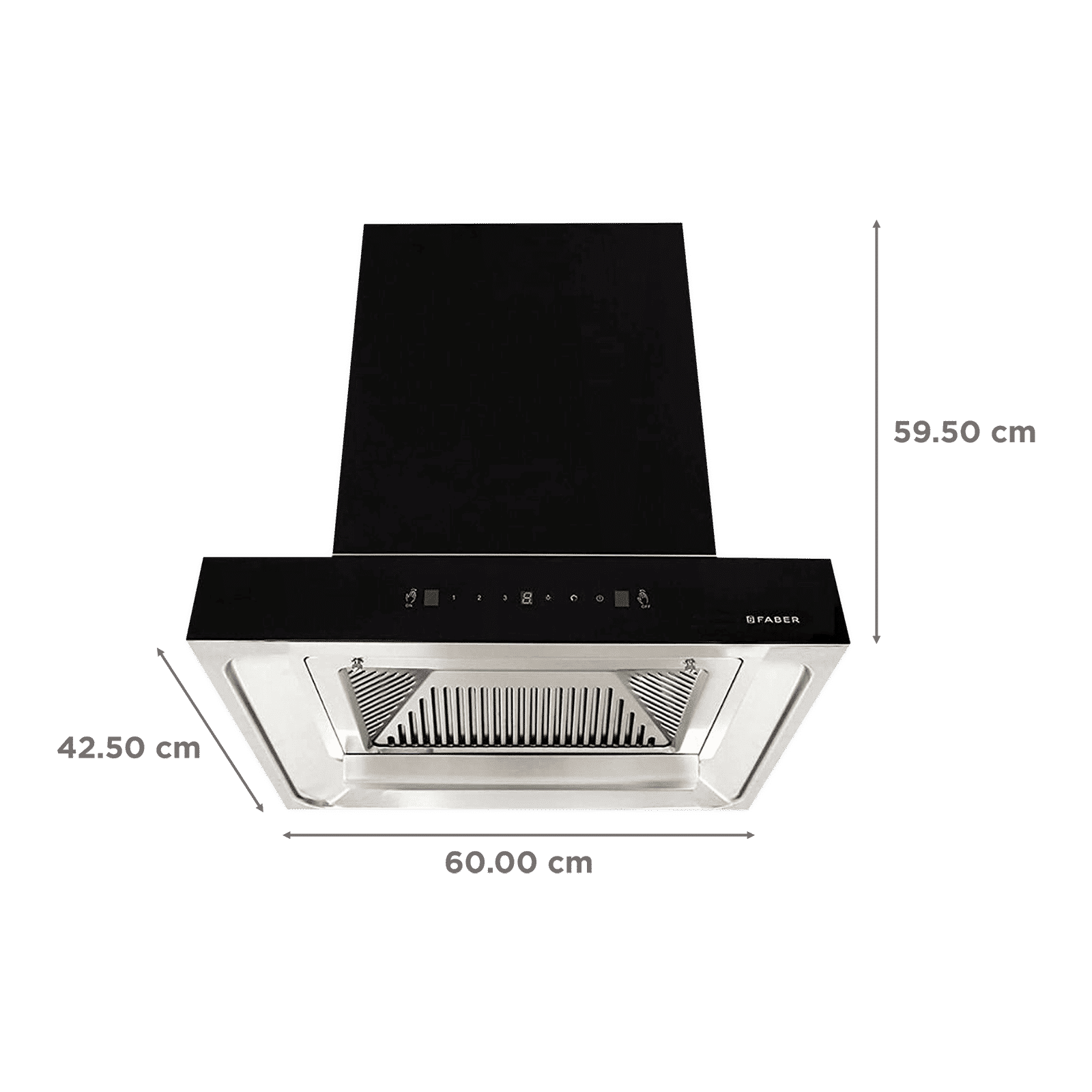 FABER JUPITER PLUS HC SC BK 60cm 1500m3/hr Ducted Auto Clean Wall Mounted Chimney with Touch Control Panel (Black)_2
