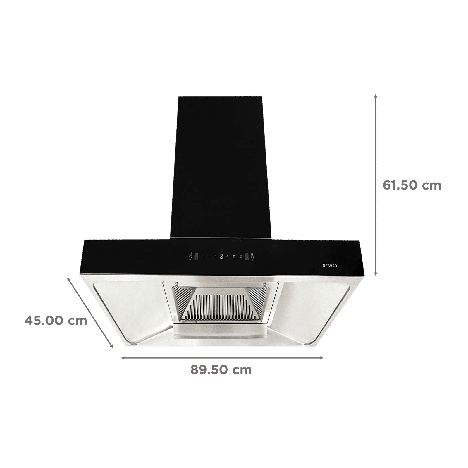 FABER JUPITER PLUS HC SC BK 90cm 1500m3/hr Ducted Auto Clean Wall Mounted Chimney with Touch Control Panel (Black)_2