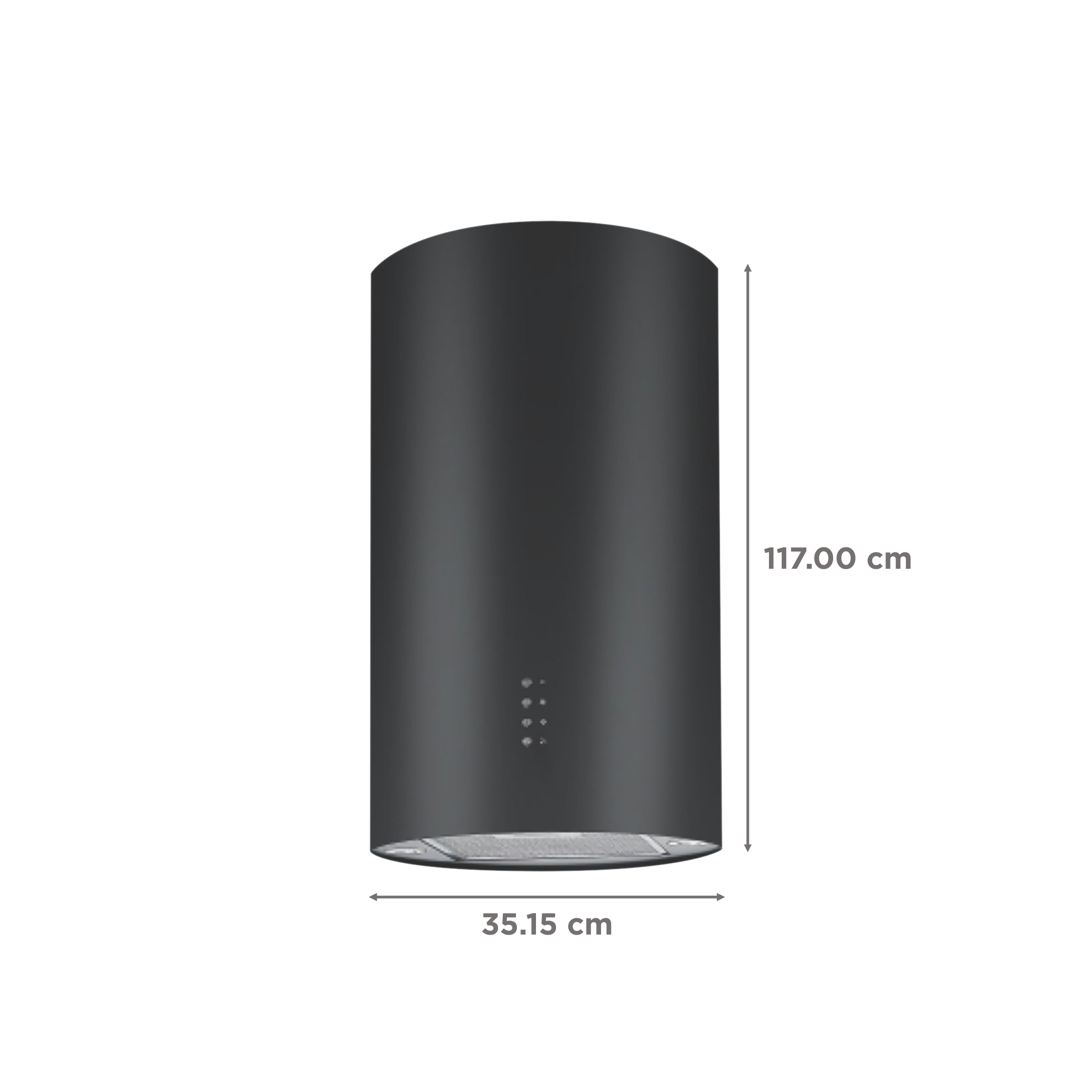 elica CIRCLE ISLAND 350 NERO 35cm 1000m3/hr Ducted Ceiling Mounted Chimney with Soft Touch Electronic Control (Black)_2