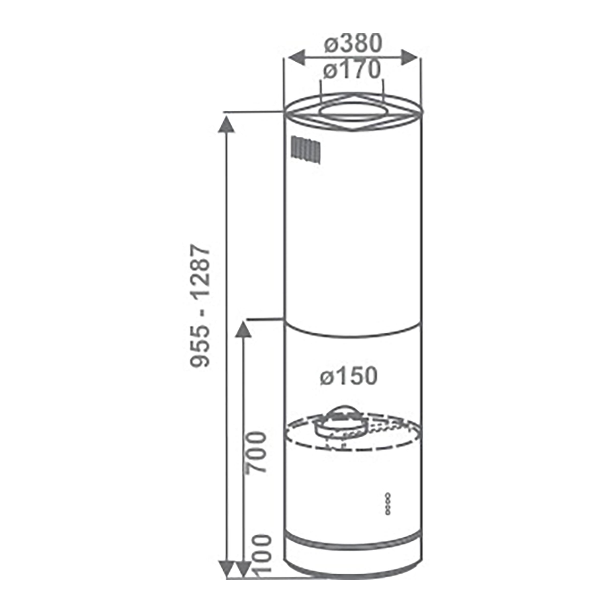 elica CIRCLE ISLAND 350 NERO 35cm 1000m3/hr Ducted Ceiling Mounted Chimney with Soft Touch Electronic Control (Stainless Steel)_4