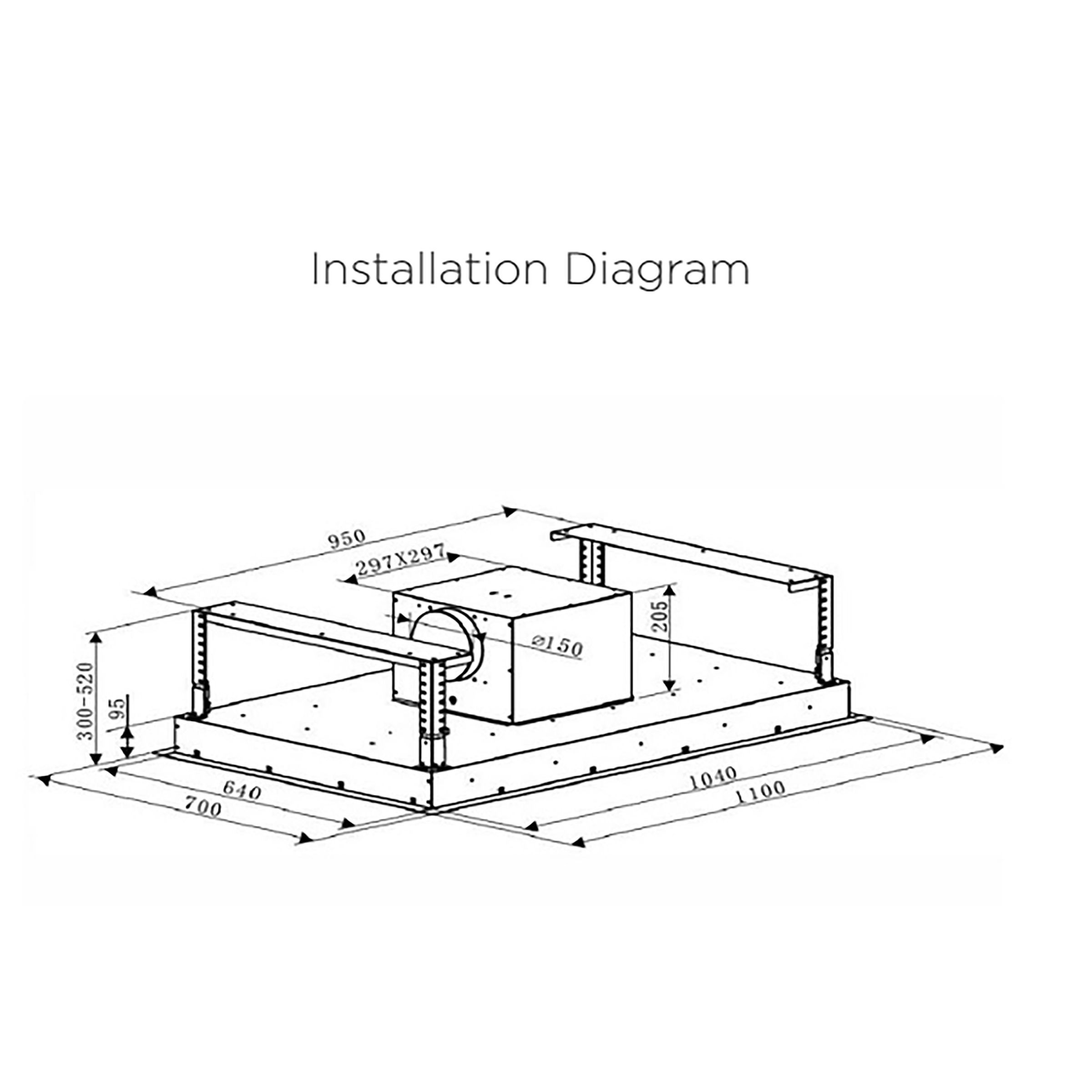 elica GLACIER 110 WH 110cm 1100m3/hr Ductless Ceiling Mounted Chimney with LED Lamp (Stainless Steel)_6
