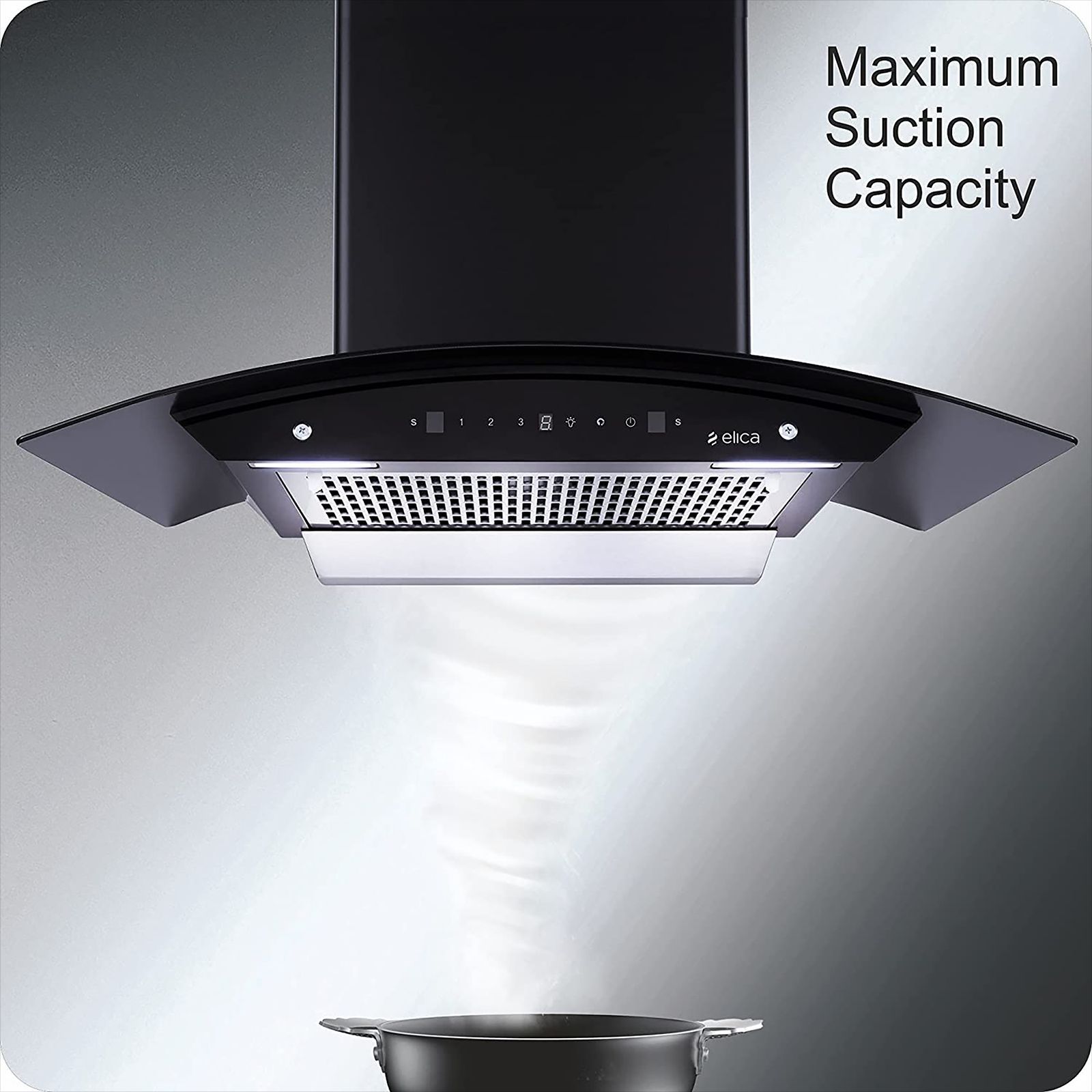 elica WDFL 906 HAC LTW MS NERO 90cm 1200m3/hr Ducted Auto Clean Wall Mounted Chimney with Touch Control Panel (Black)_11