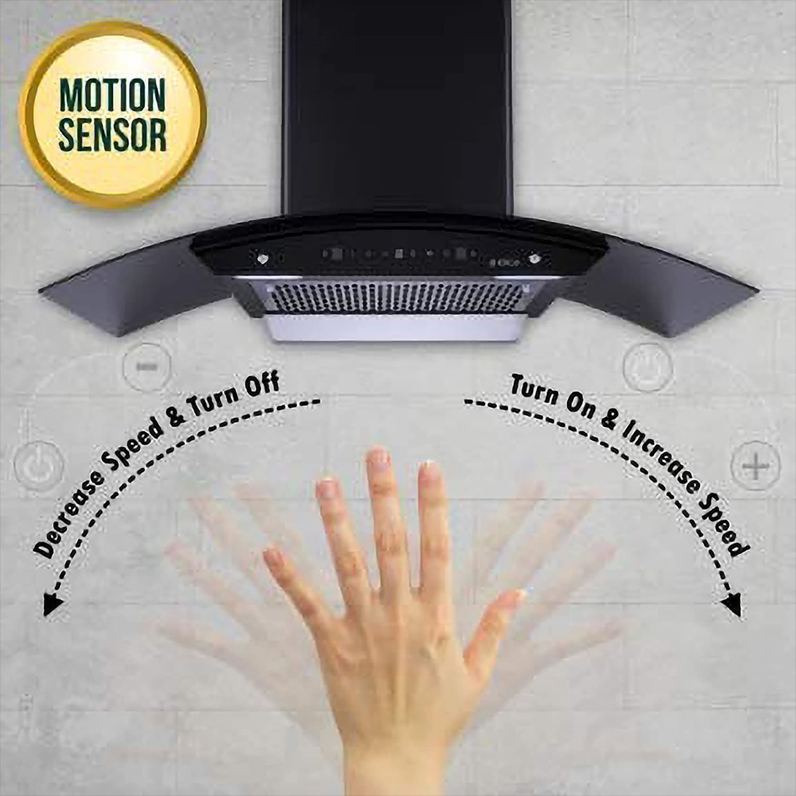 elica WDFL 906 HAC LTW MS NERO 90cm 1200m3/hr Ducted Auto Clean Wall Mounted Chimney with Touch Control Panel (Black)_13