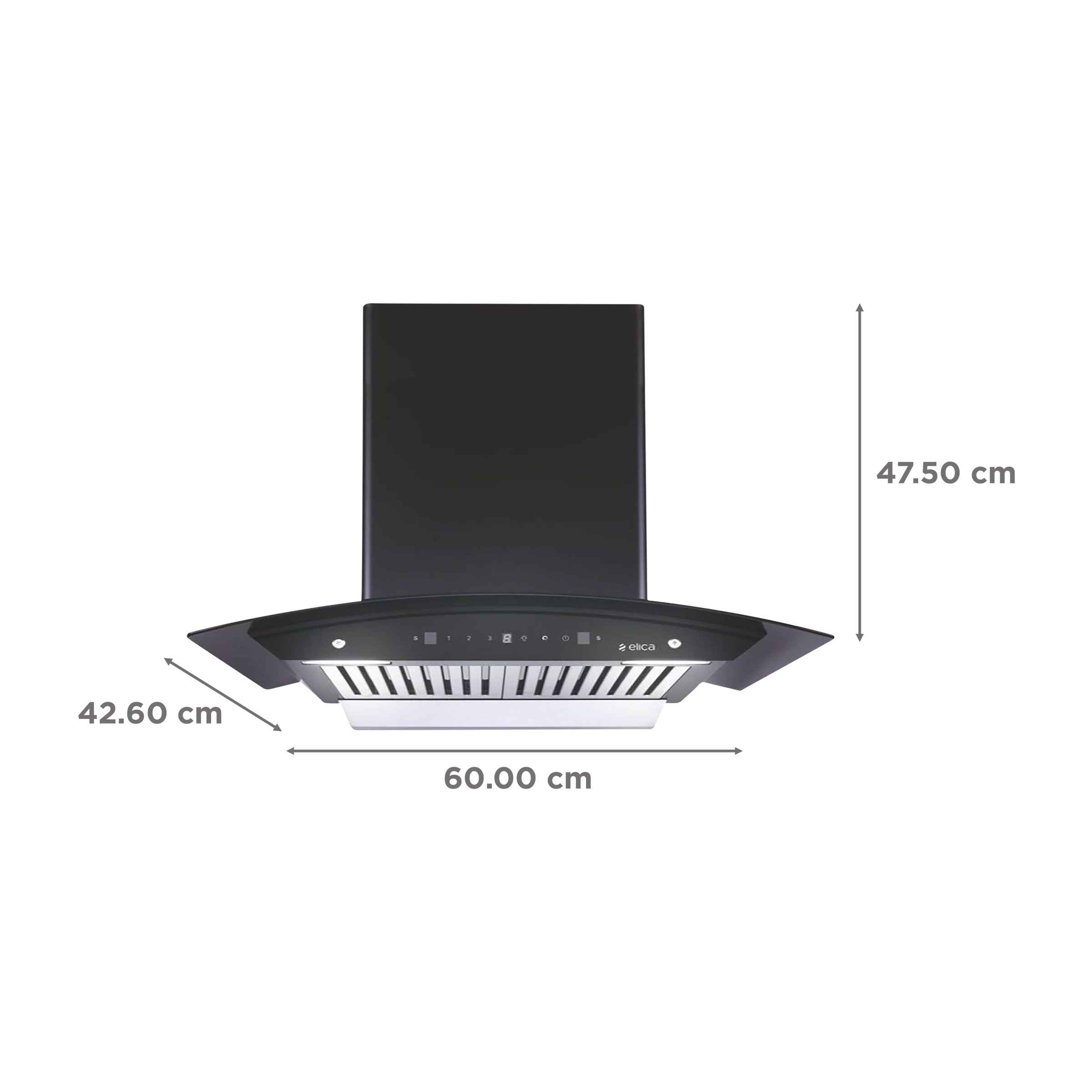 elica WDBF 606 HC MS NERO 60cm 1200m3/hr Ducted Auto Clean Wall Mounted Chimney with Touch Control Panel (Black)_2