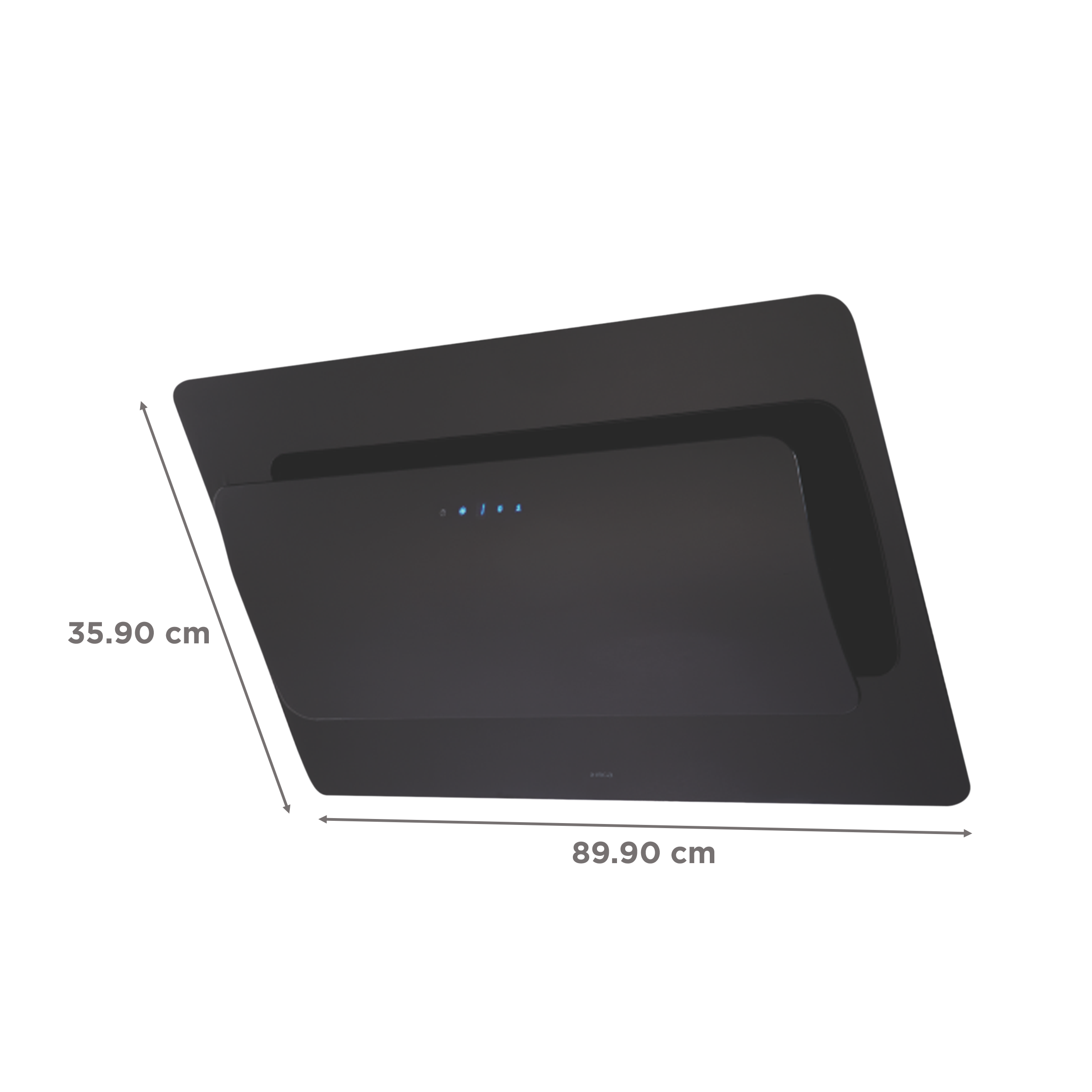 elica GRACEFUL PLUS ETB HE LTW 90 T4V LED 90cm 1220m3/hr Ductless Wall Mounted Chimney with Touch Control Panel (Black)_2