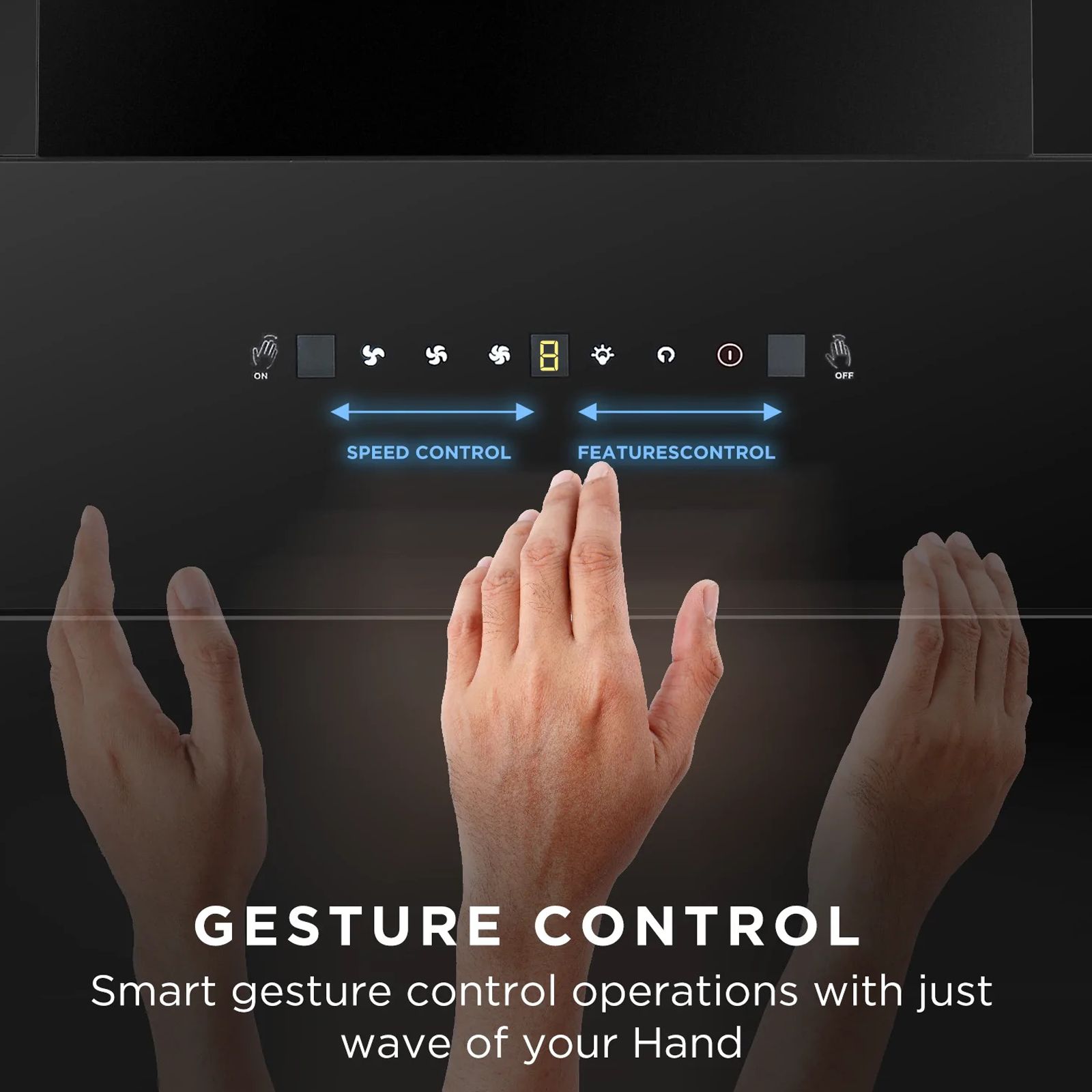 FABER ZENITH FL SC AC BK 75cm 1350m3/hr Ducted Auto Clean Wall Mounted Chimney with Touch Control Panel (Black)_7