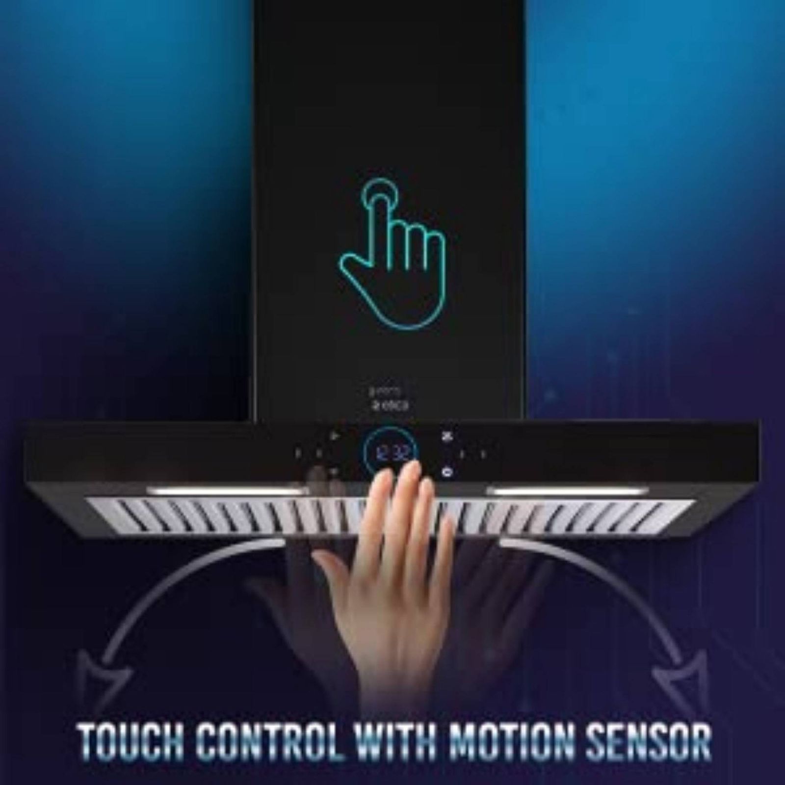 elica ISMART SPOT H6 BF LTW 60 NERO 60cm Ductless Wall Mounted Chimney with Touch Control Panel (Black)_12