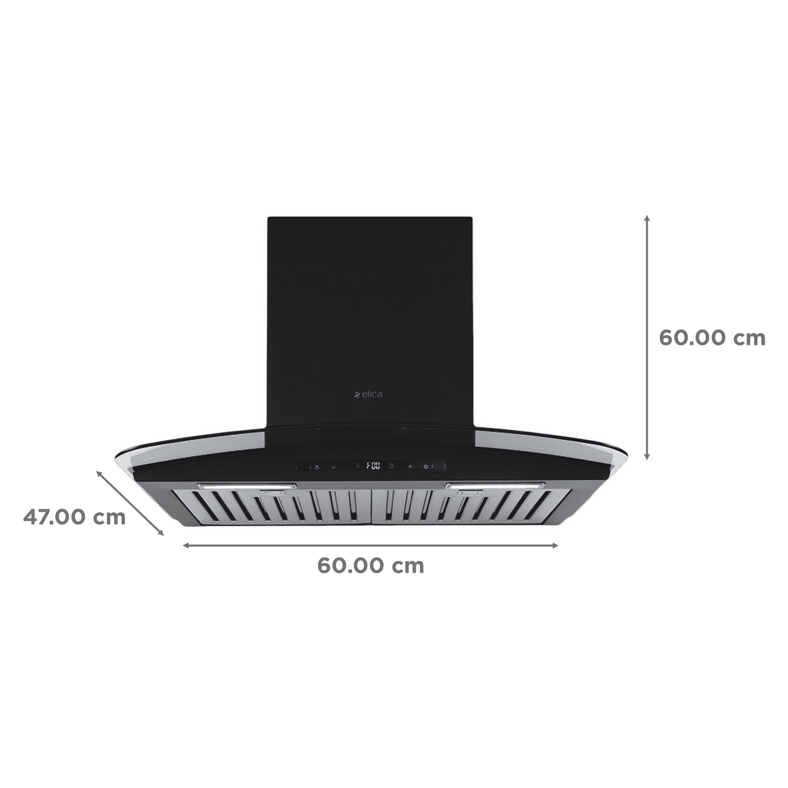 elica ISMART GLACE TRIM BF LTW 60 NERO 60cm Ducted Wall Mounted Chimney with Motion Sensor (Black)_2