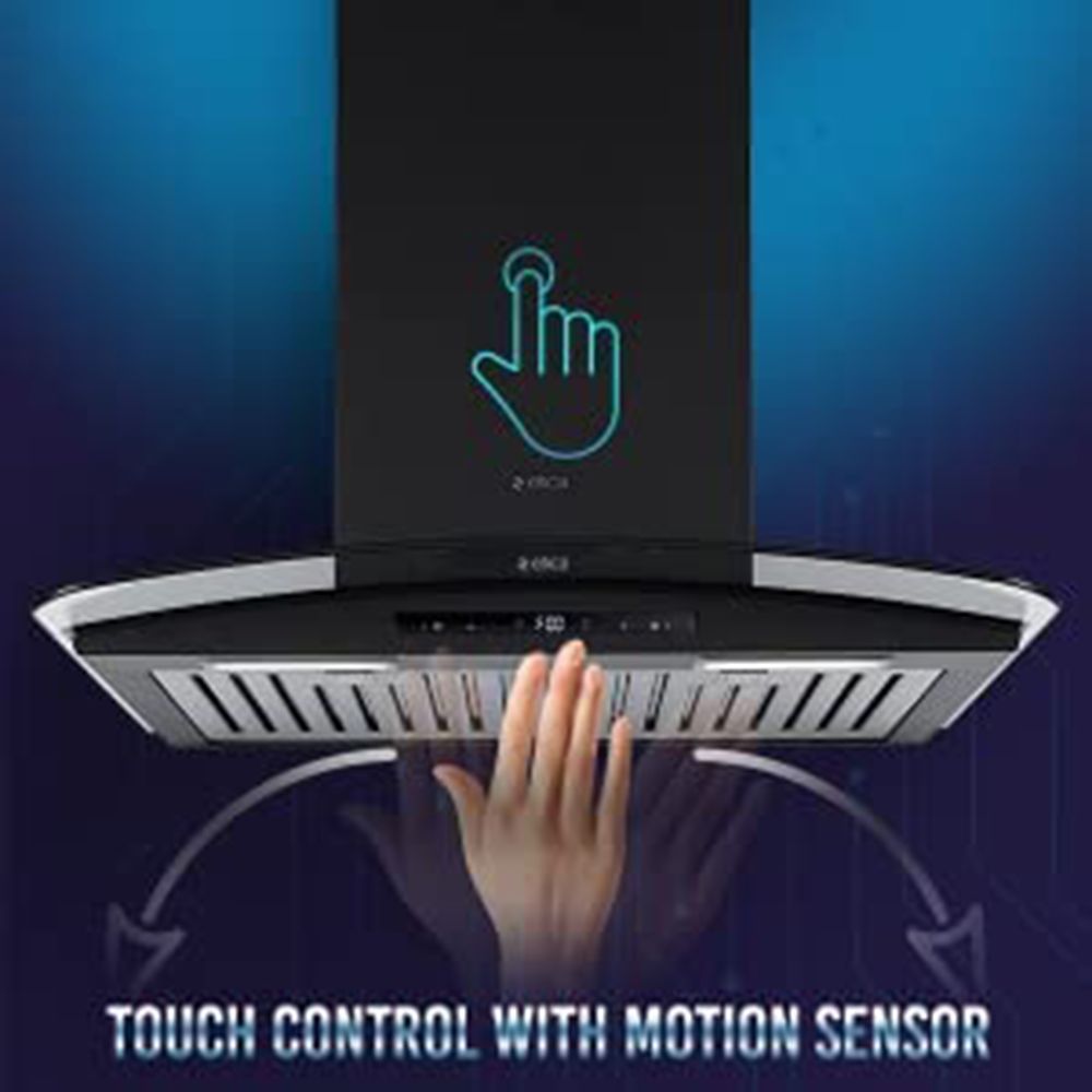 elica ISMART GLACE TRIM BF LTW 60 NERO 60cm Ducted Wall Mounted Chimney with Motion Sensor (Black)_8