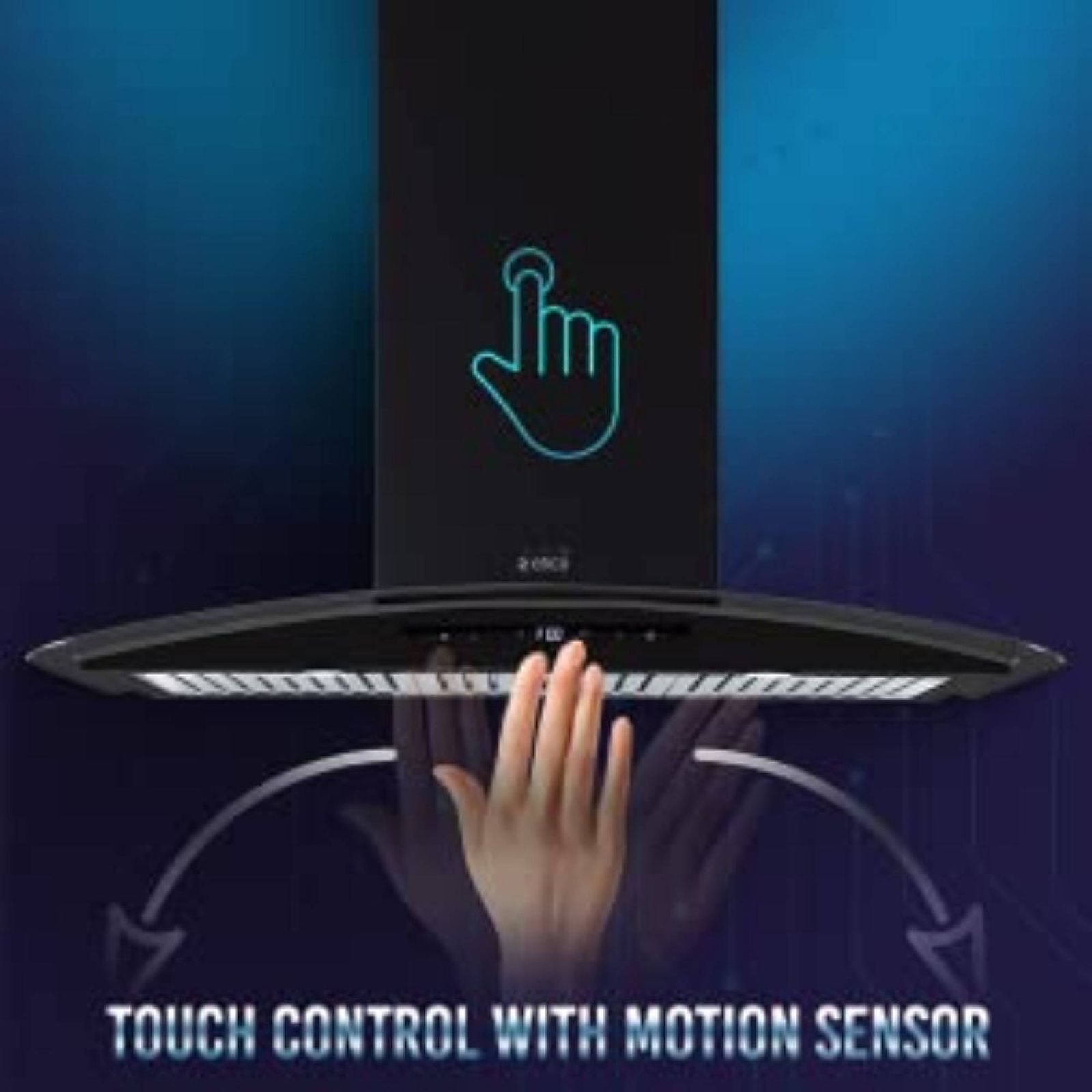 elica ISMART GLACE TRIM BF LTW 903 NERO 90cm Ductless Wall Mounted Chimney with Motion Sensor (Black)_6