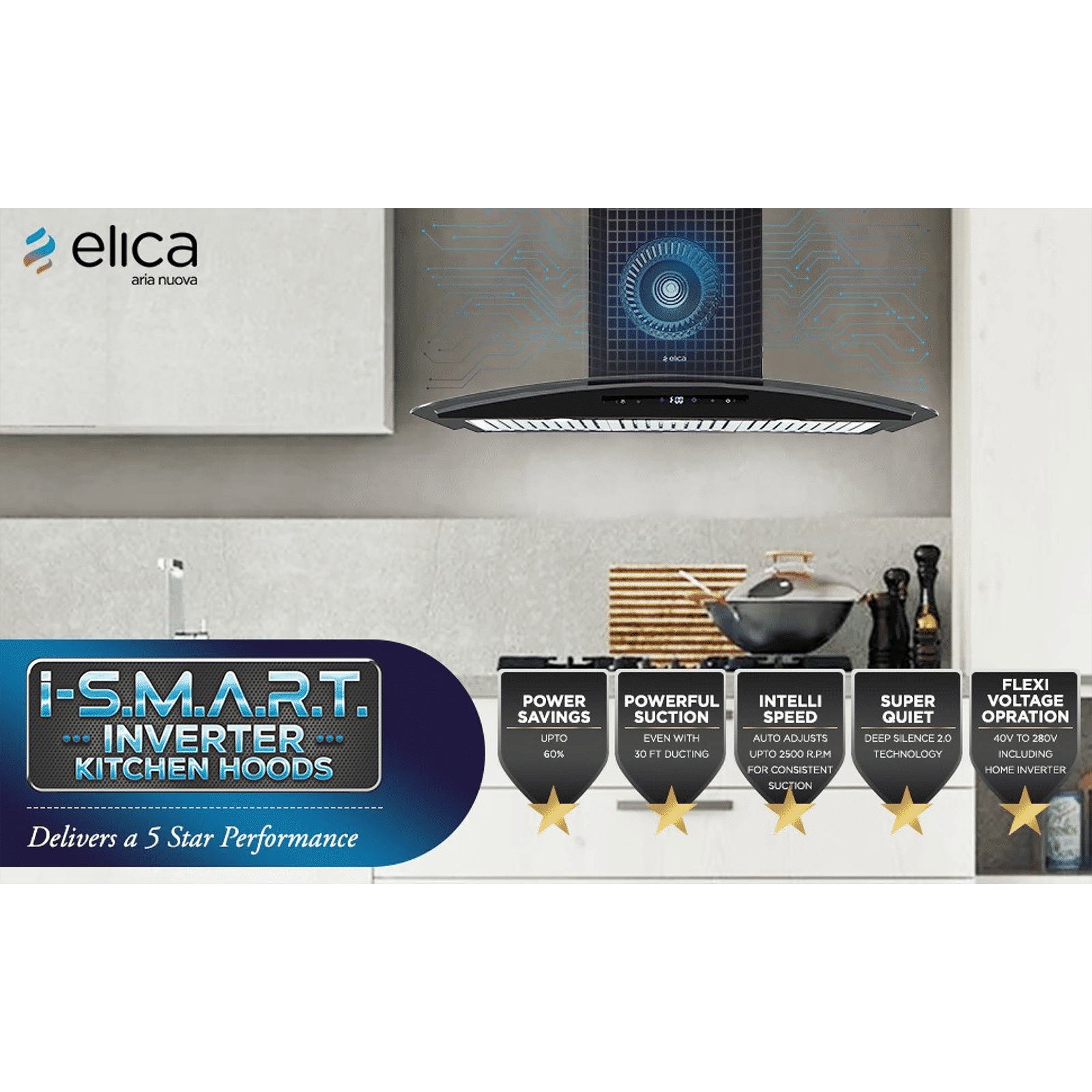 elica ISMART GLACE TRIM BF LTW 903 NERO 90cm Ductless Wall Mounted Chimney with Motion Sensor (Black)_9