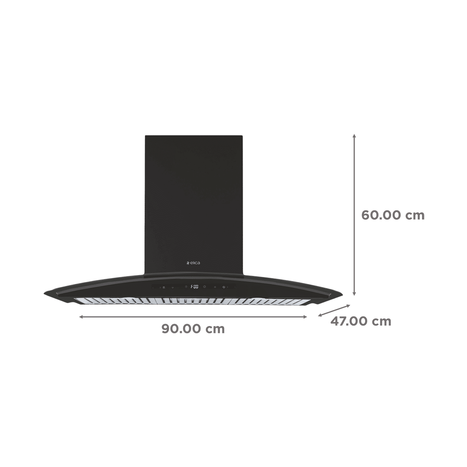 elica ISMART GLACE TRIM BF LTW 903 NERO 90cm Ductless Wall Mounted Chimney with Motion Sensor (Black)_2