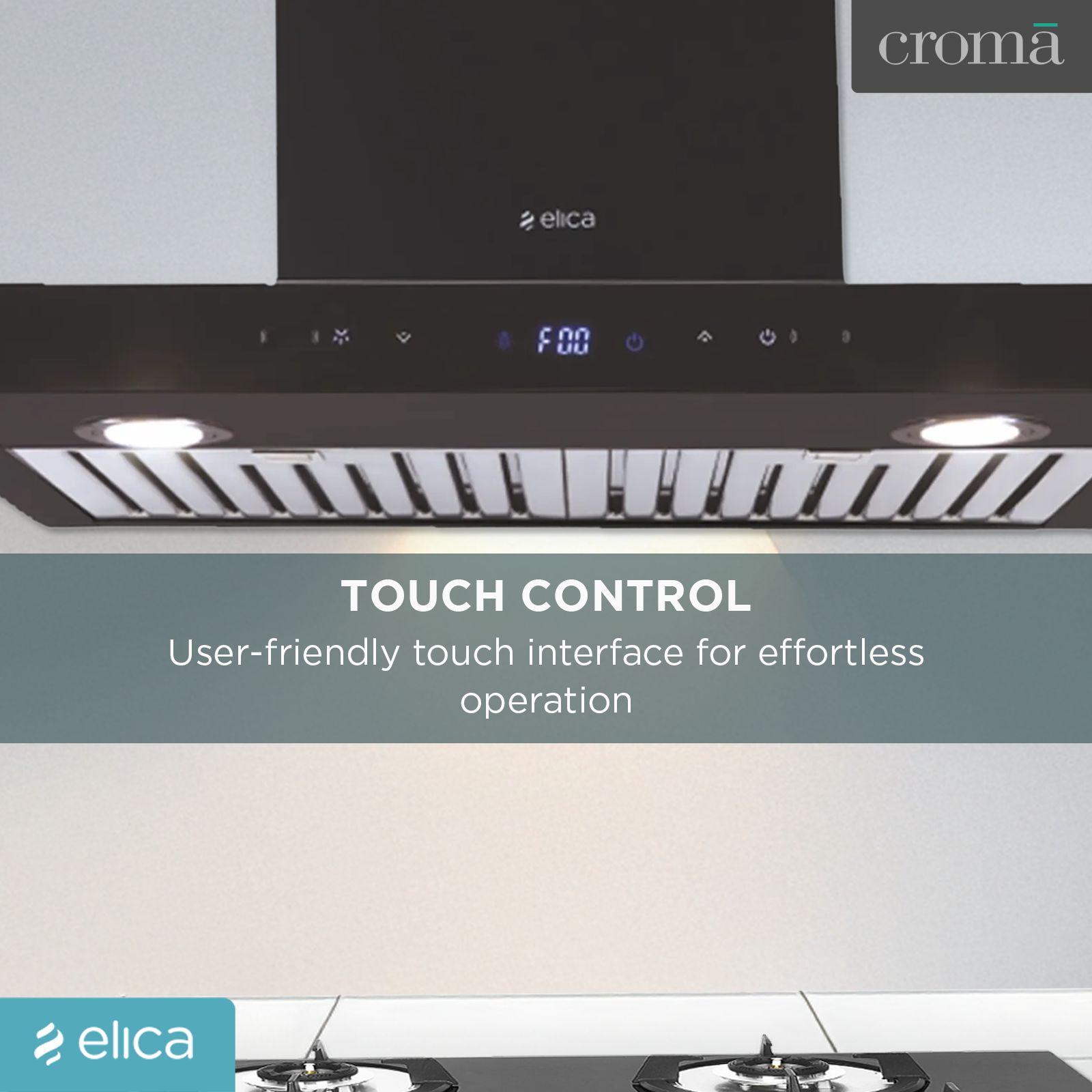 elica ISMART GALAXY BF LTW 60 NERO 60cm Ducted Wall Mounted Chimney with Motion Sensor (Black)_7