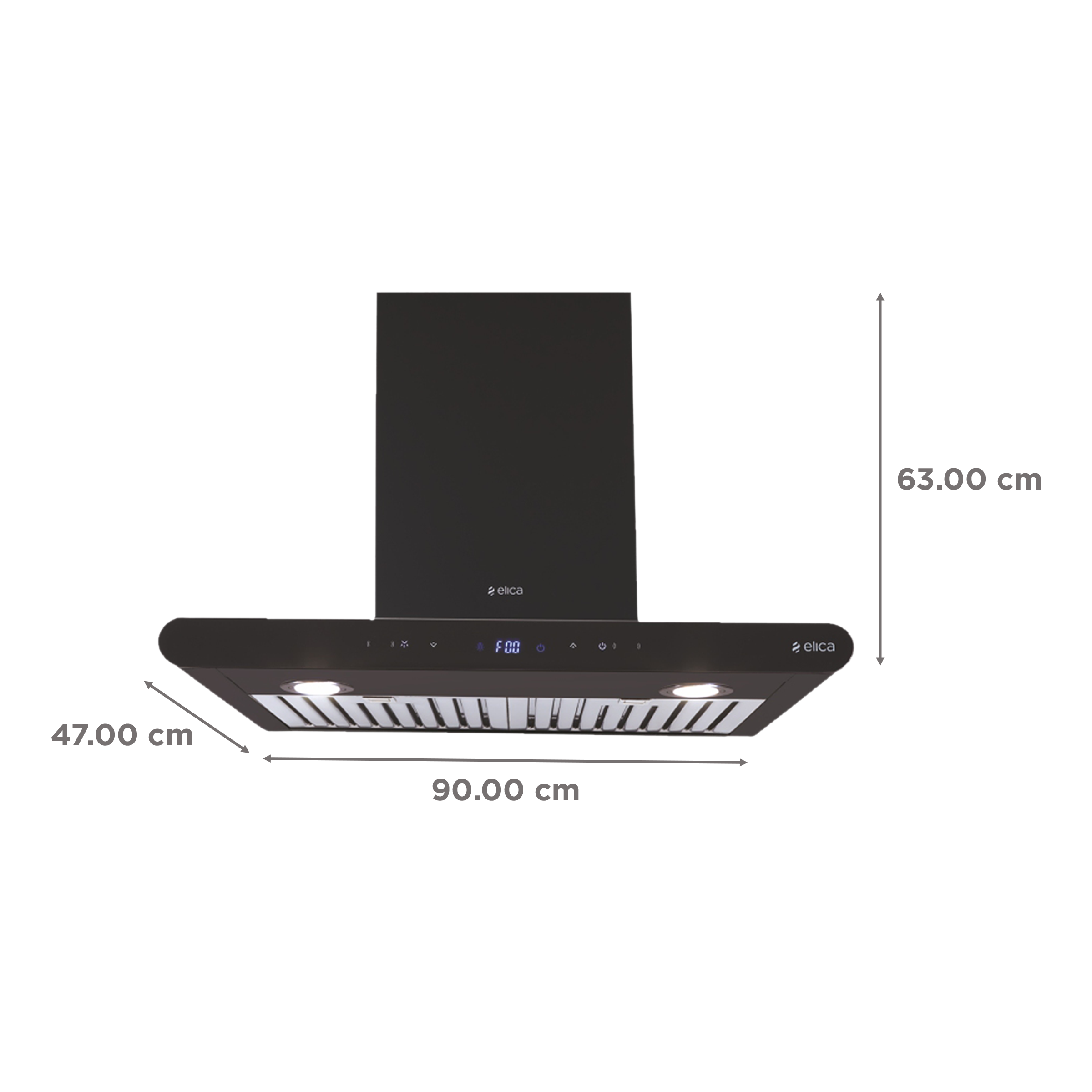 elica ISMART GALAXY BF LTW 90 NERO 90cm Ducted Wall Mounted Chimney with Touch Control Panel (Black)_2