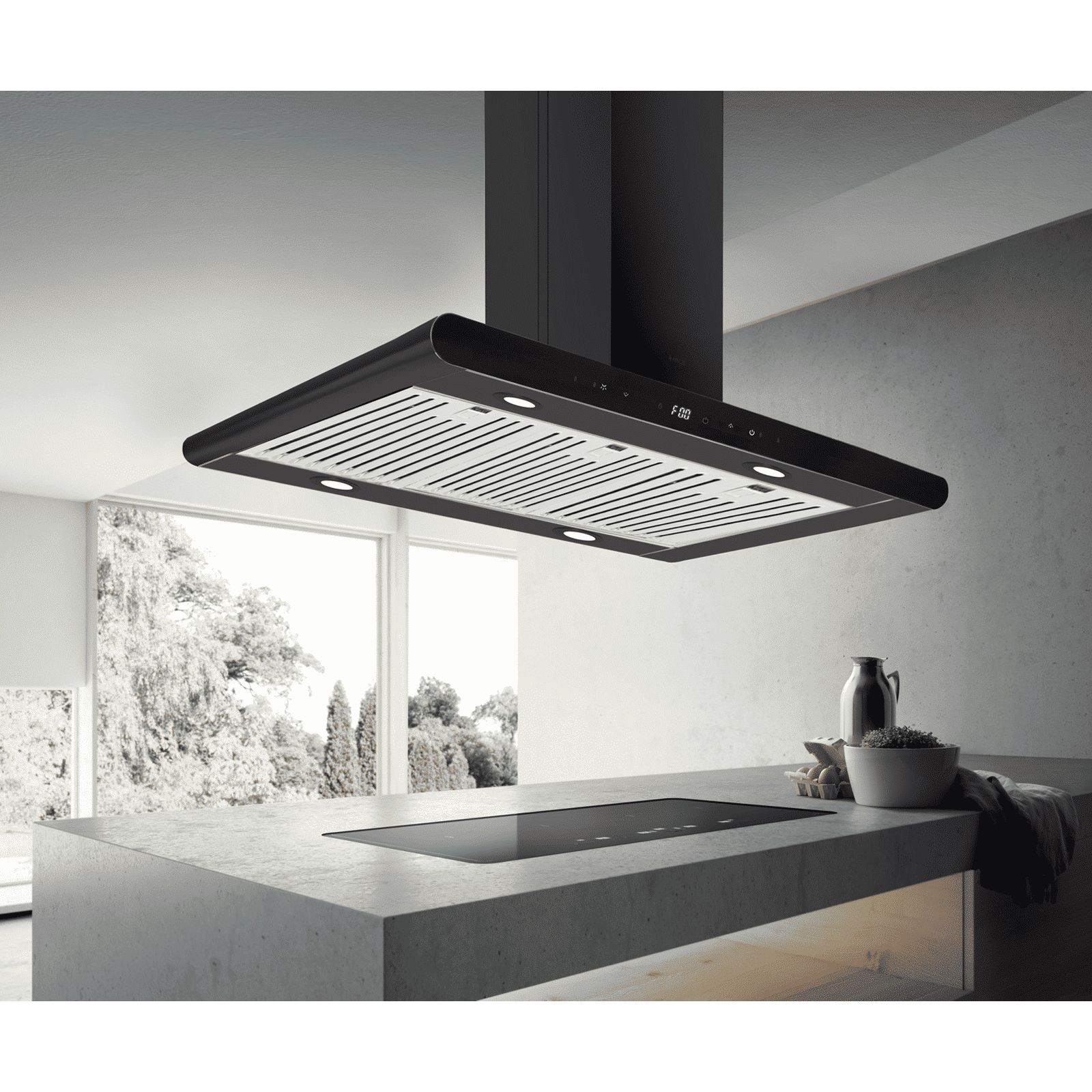 elica ISMART GALAXY BF LTW 90 NERO 90cm Ducted Wall Mounted Chimney with Touch Control Panel (Black)_4