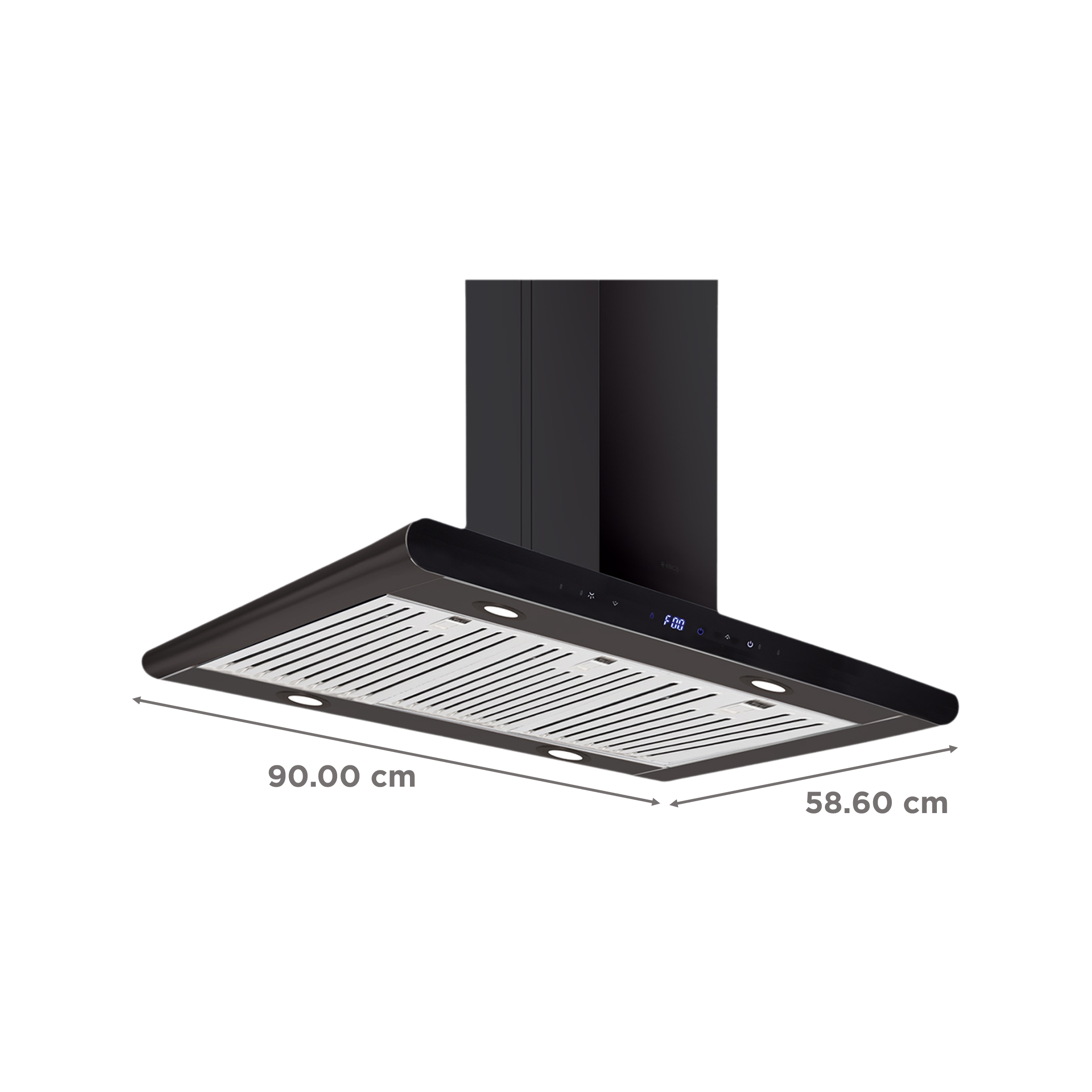elica ISMART GALAXY BF ISLAND LTW 90 NERO 90cm Ductless Ceiling Mounted Chimney with Motion Sensor (Black)_2