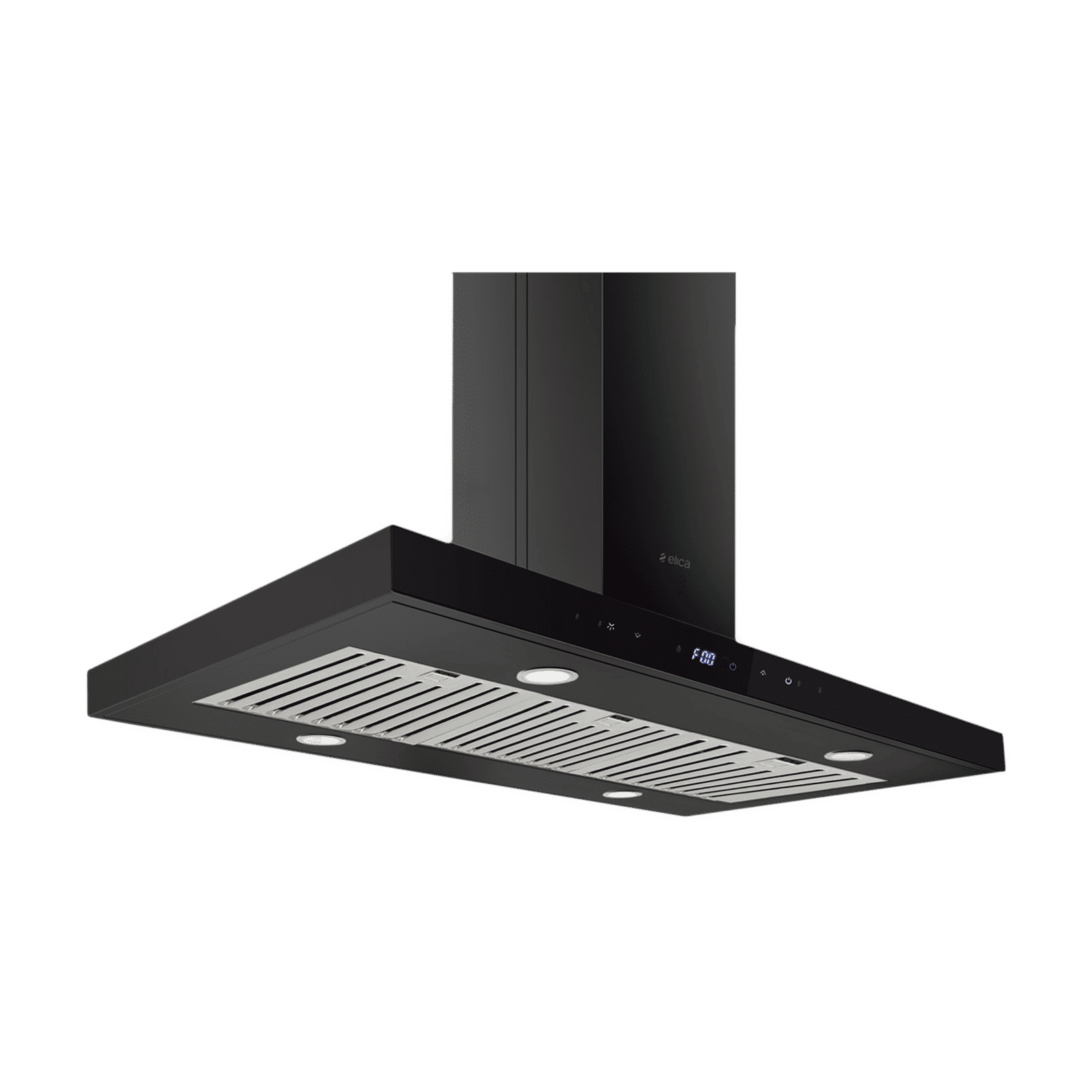 elica ISMART SPOT H6 BF ISLAND LTW 90 NERO 90cm Ducted Ceiling Mounted Chimney with Touch Control Panel (Black)_1