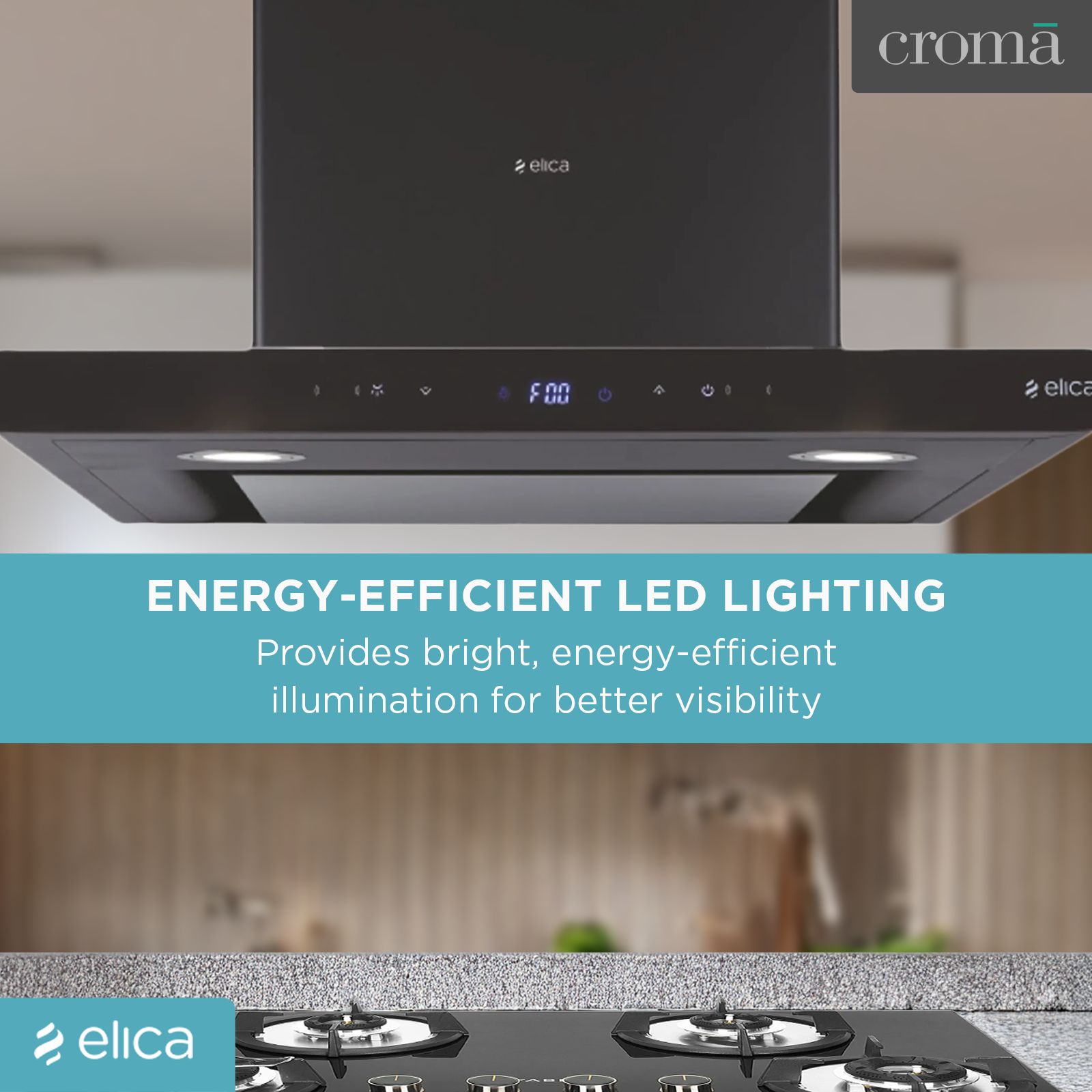 elica ISMART GALAXY EDS LTW 60 NERO 60cm Ducted Wall Mounted Chimney with Motion Sensor (Black)_10