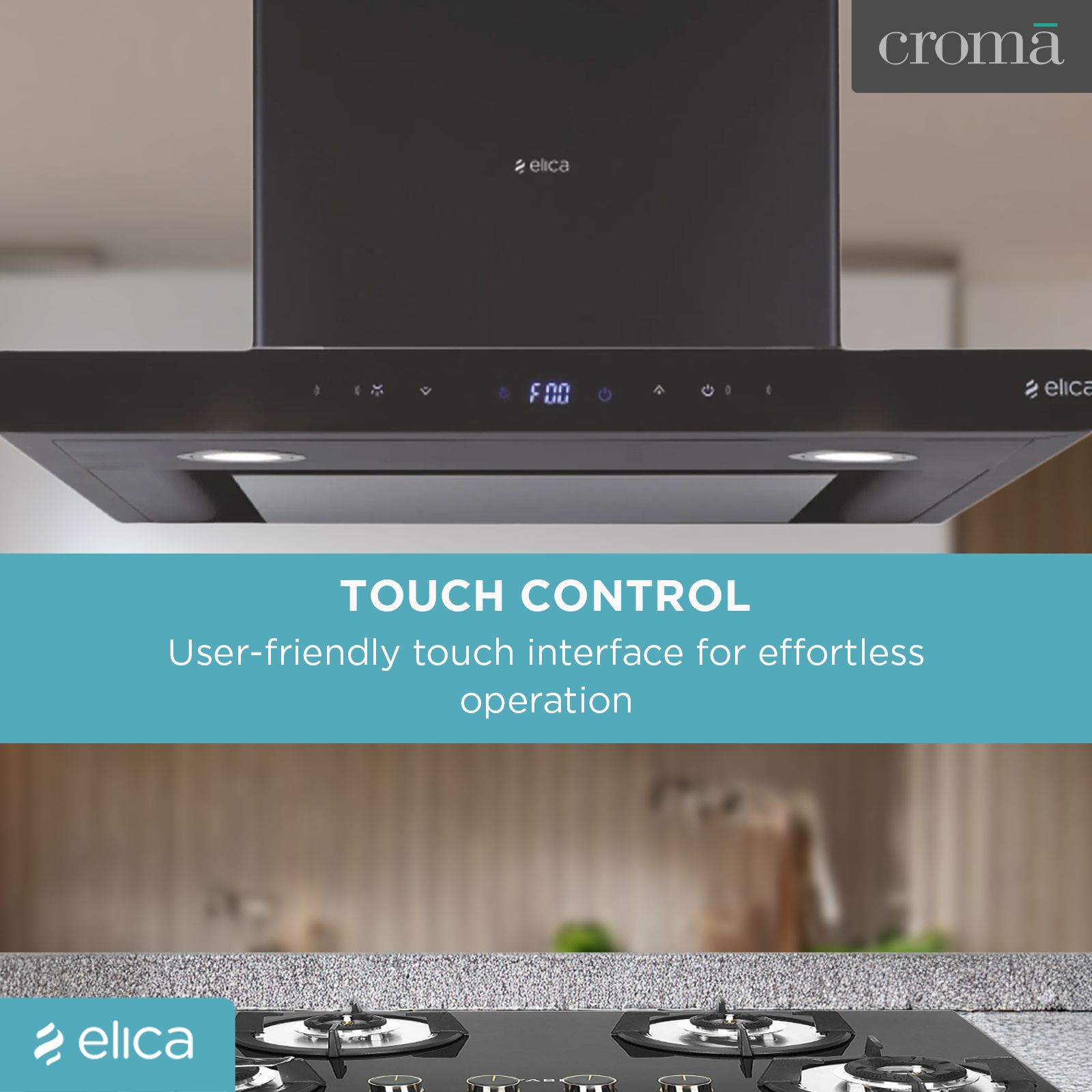 elica ISMART GALAXY EDS LTW 60 NERO 60cm Ducted Wall Mounted Chimney with Motion Sensor (Black)_11