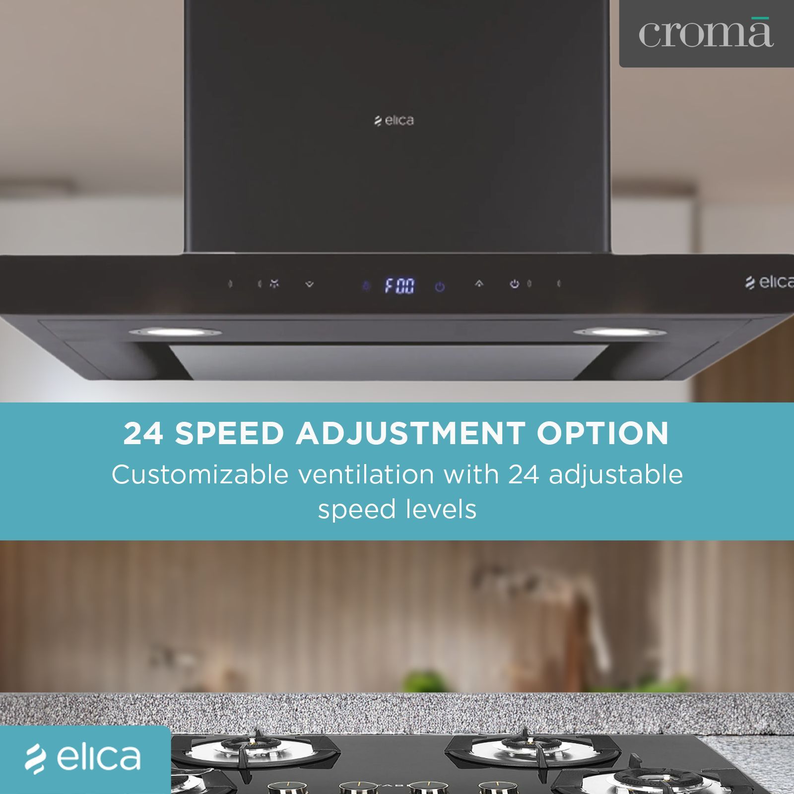 elica ISMART GALAXY EDS LTW 60 NERO 60cm Ducted Wall Mounted Chimney with Motion Sensor (Black)_12